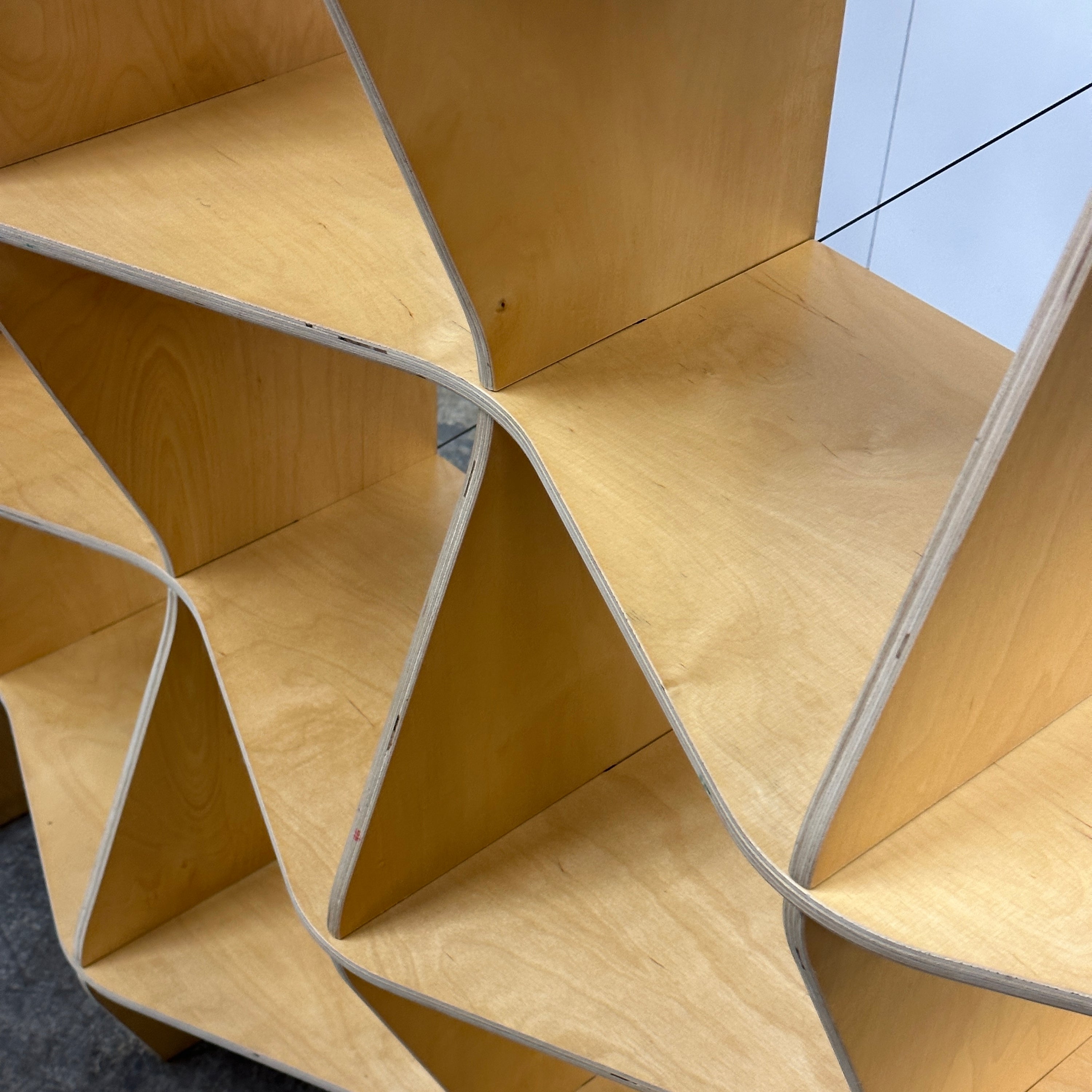 Plywood Biomorphic Shelving