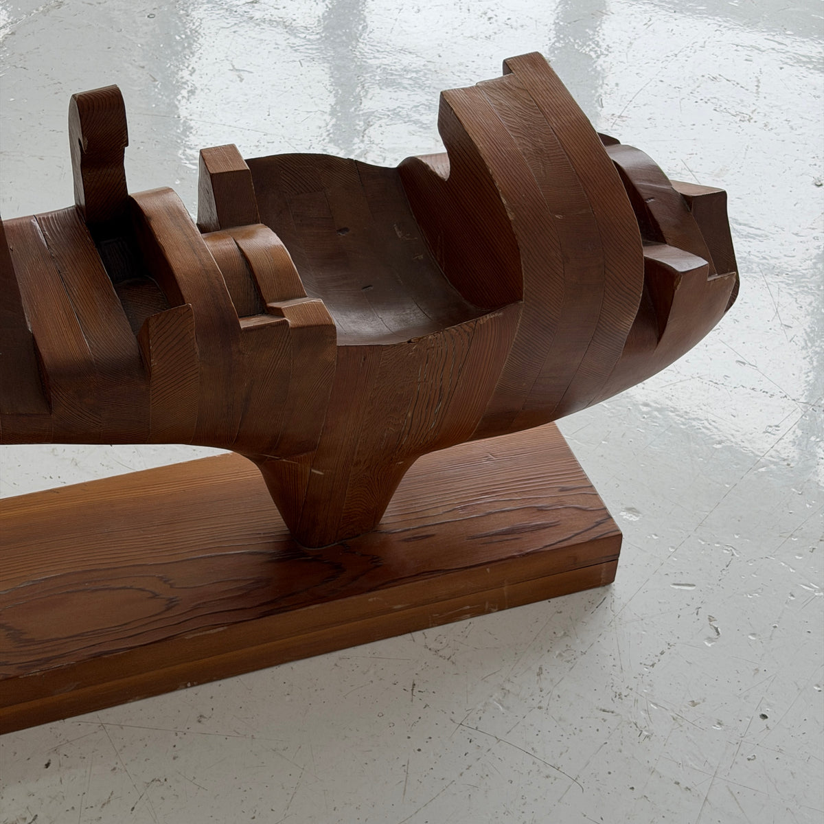 Monumental Sculpted Wooden Freeform Sculpture