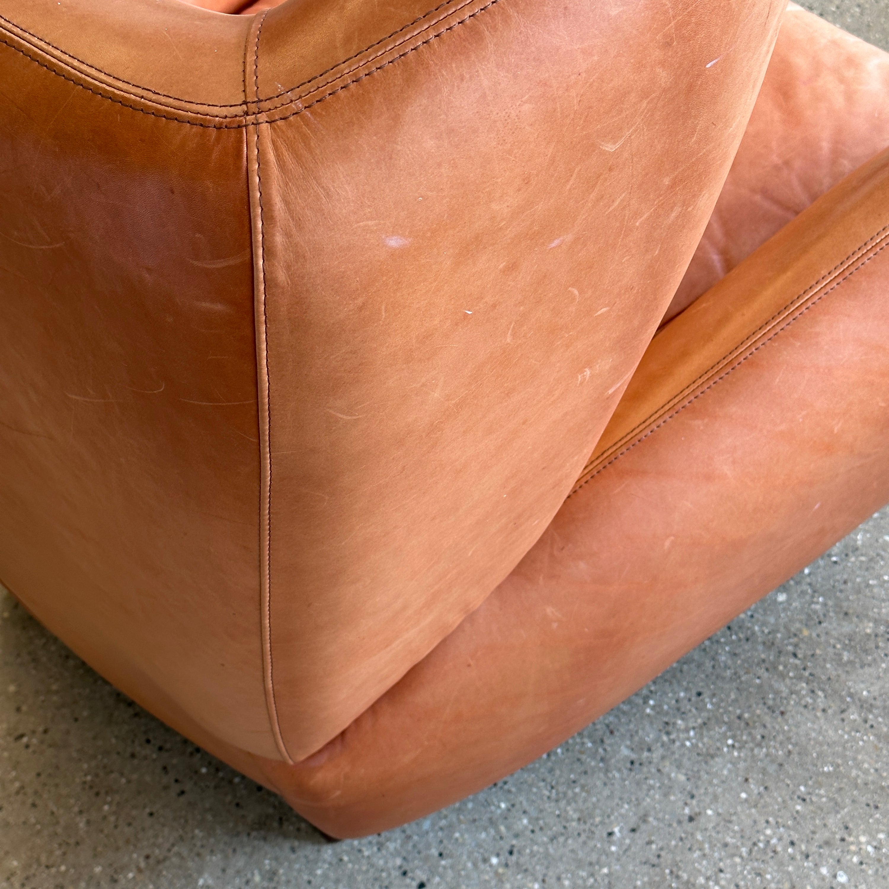 Fiftyish Wingback Leather Chair by Vladimir Kagan for American Leather