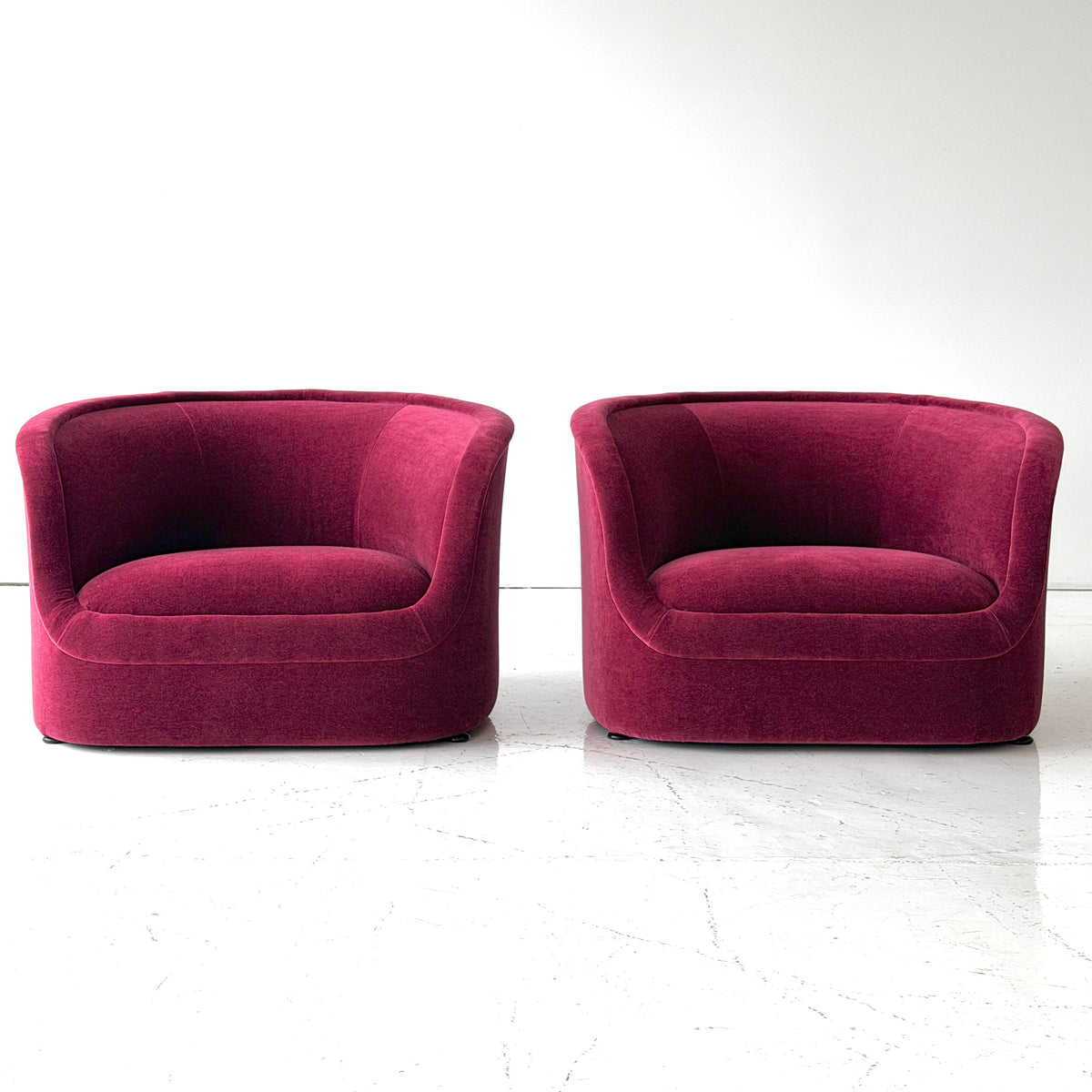 Cartouche Chairs by Ward Bennett for Brickell Associates in Mohair