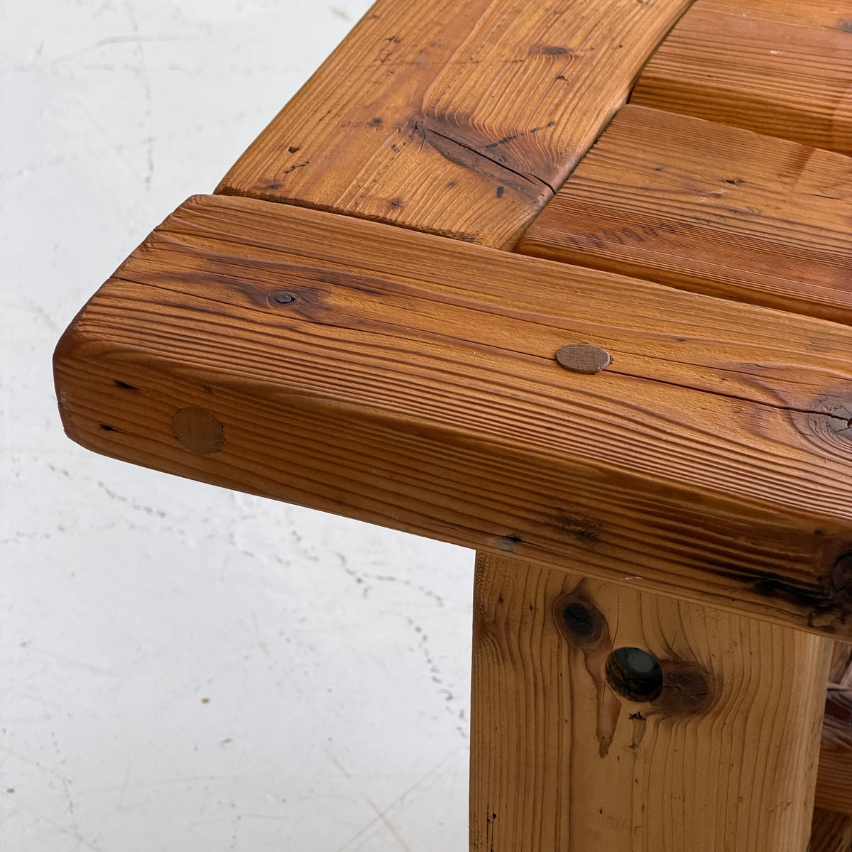 Belgian Brutalist Pine Dining Table