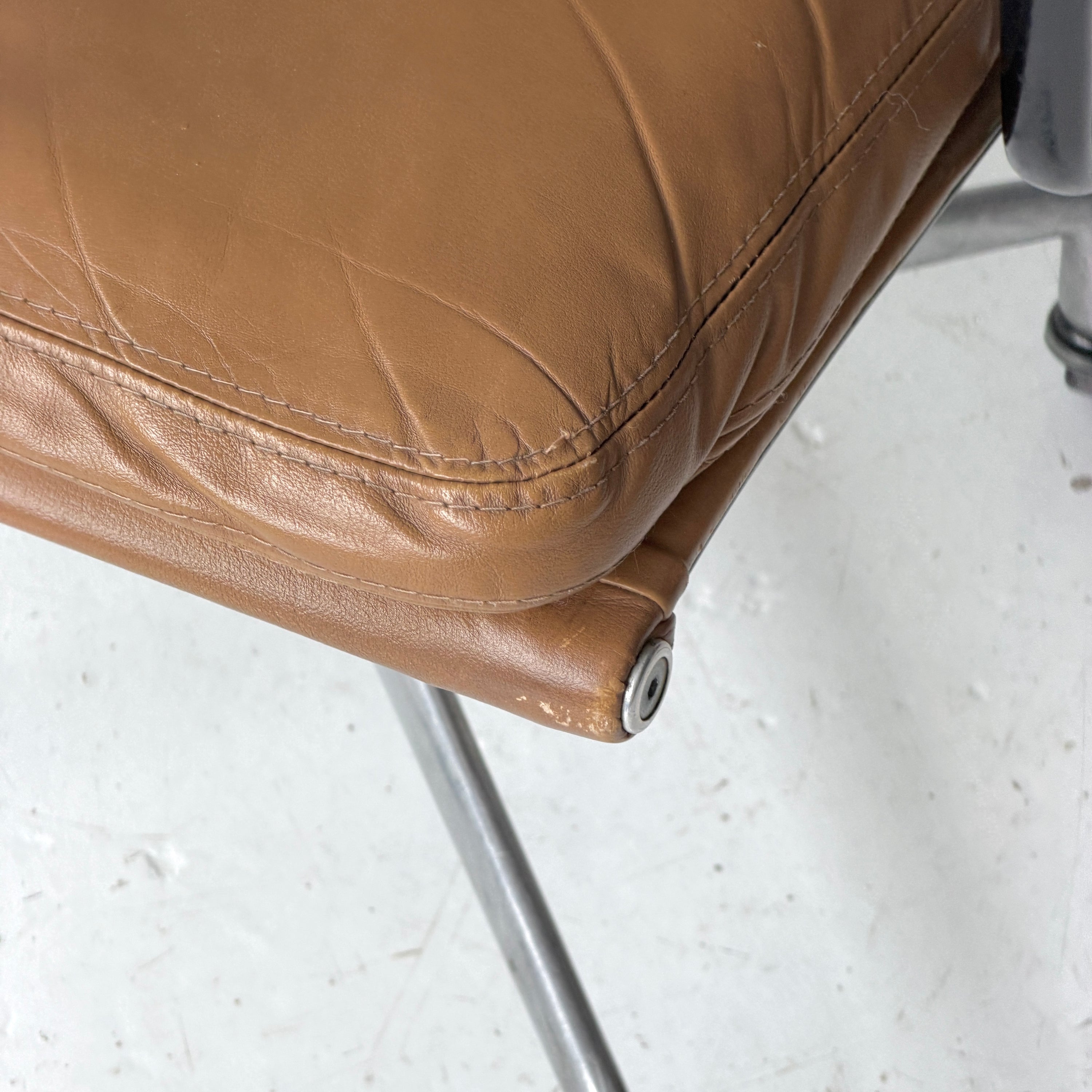 Soft Pad Desk Chair in Leather by Charles + Ray Eames for Herman Miller