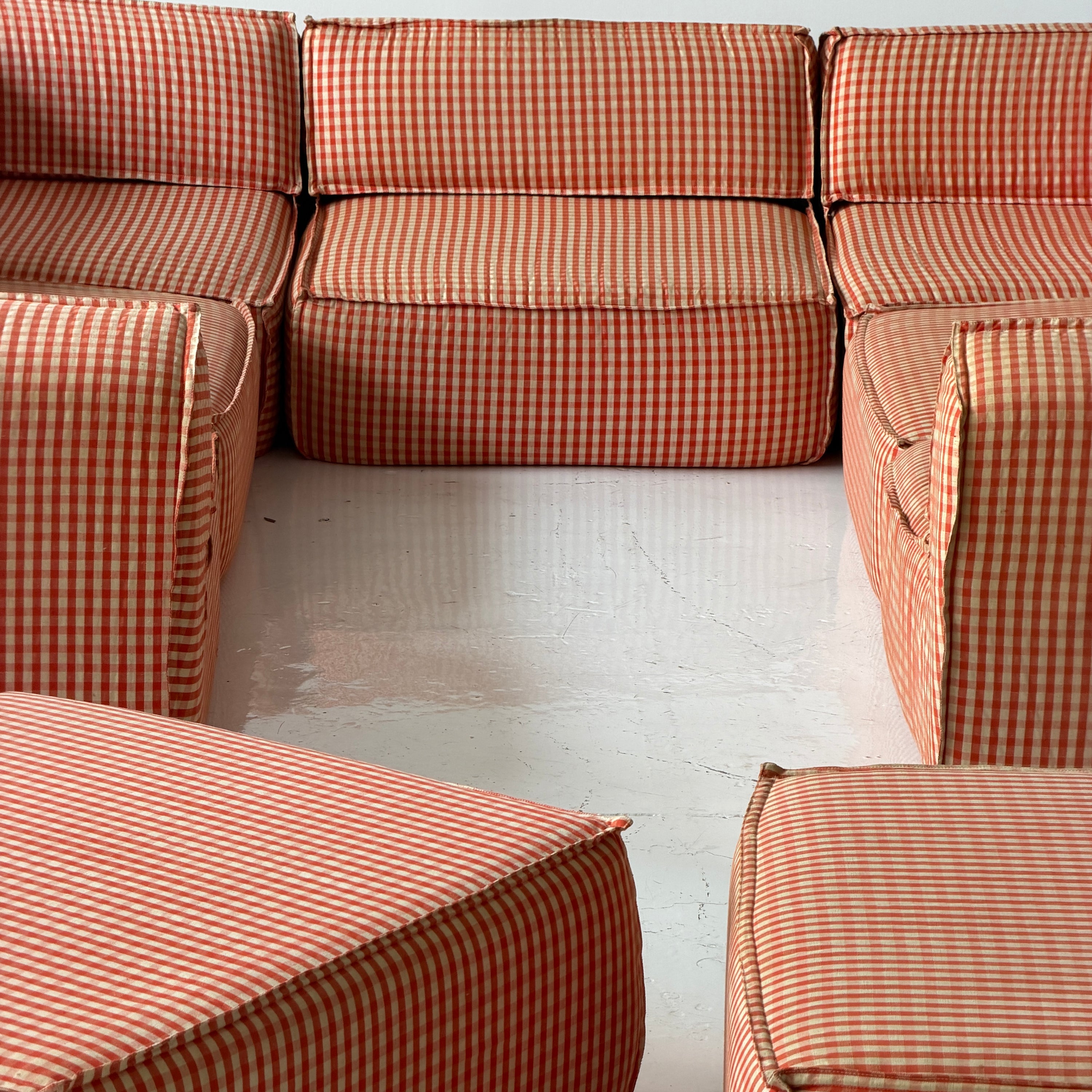 Playpen Sectional by Hans Hopfer for Roche Bobois in Gingham