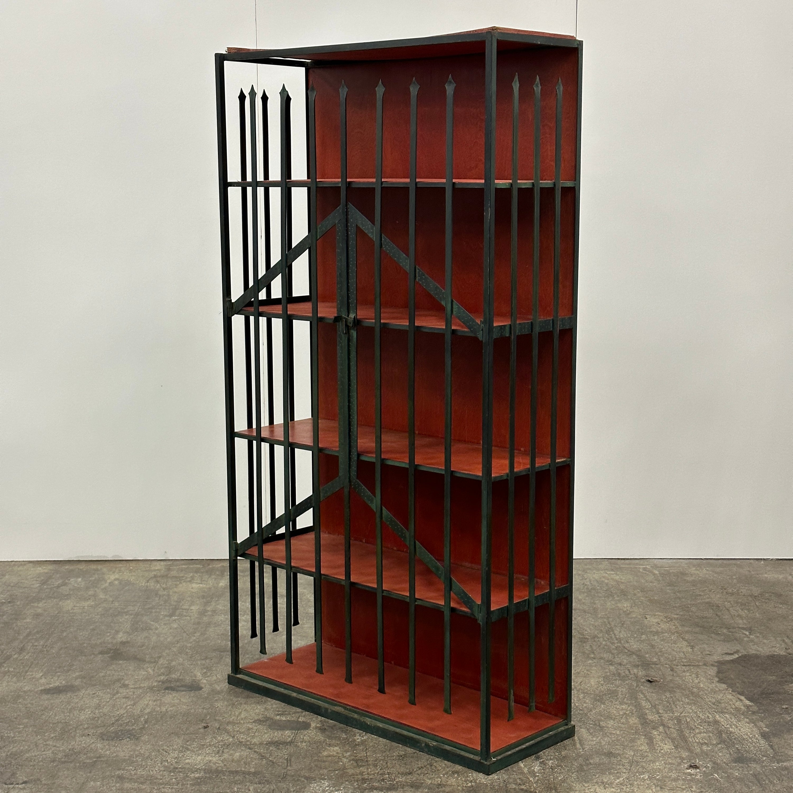 Brutalist Metal Curio Cabinet