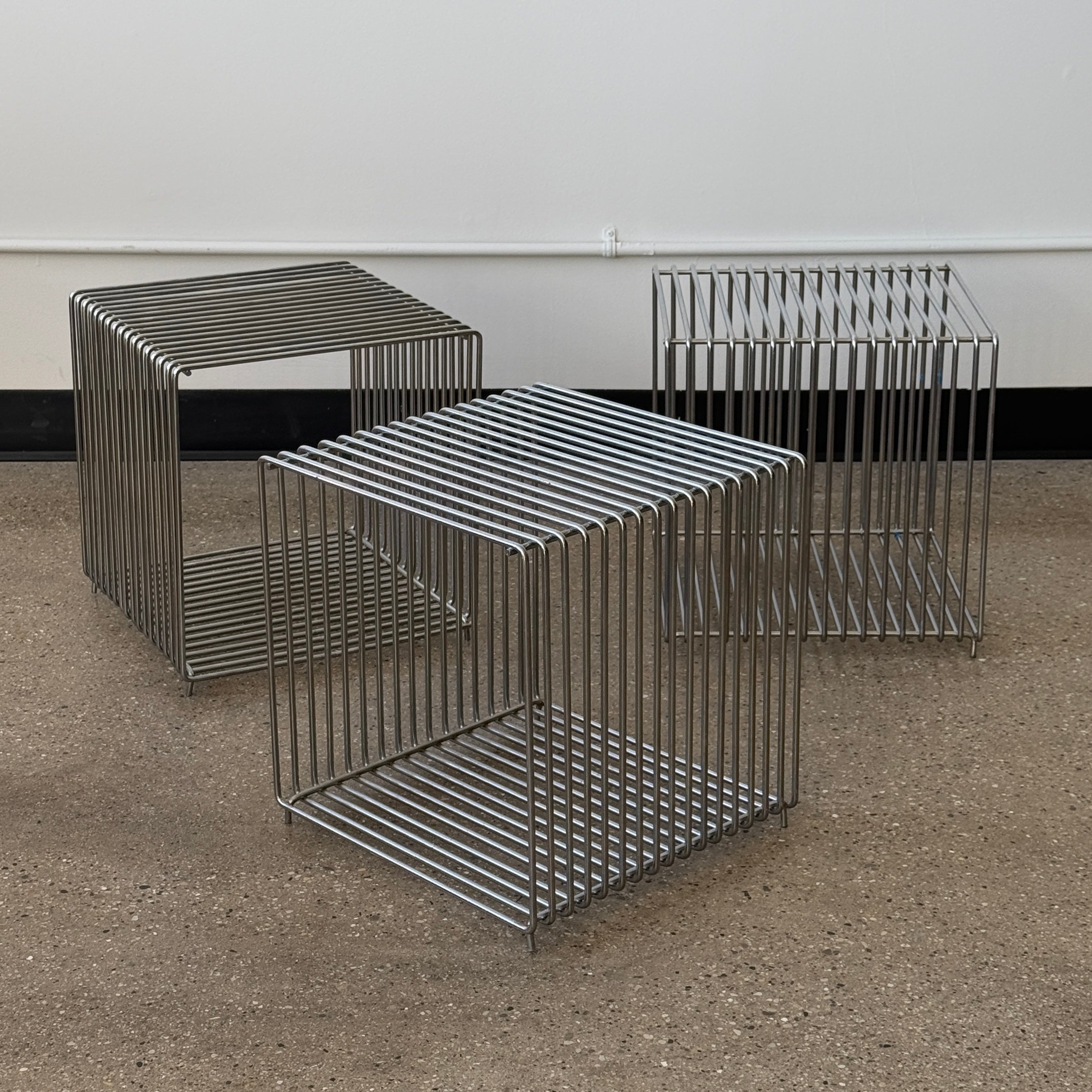 Modular Chrome Wireframe Panton Style Tables