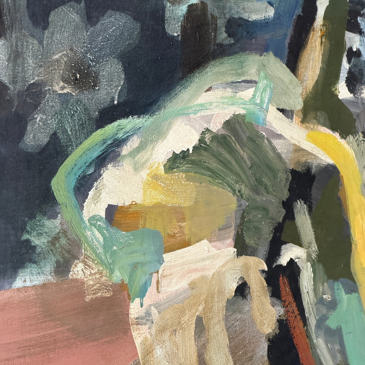 Monumental Figural Abstract Acrylic on Canvas Painting