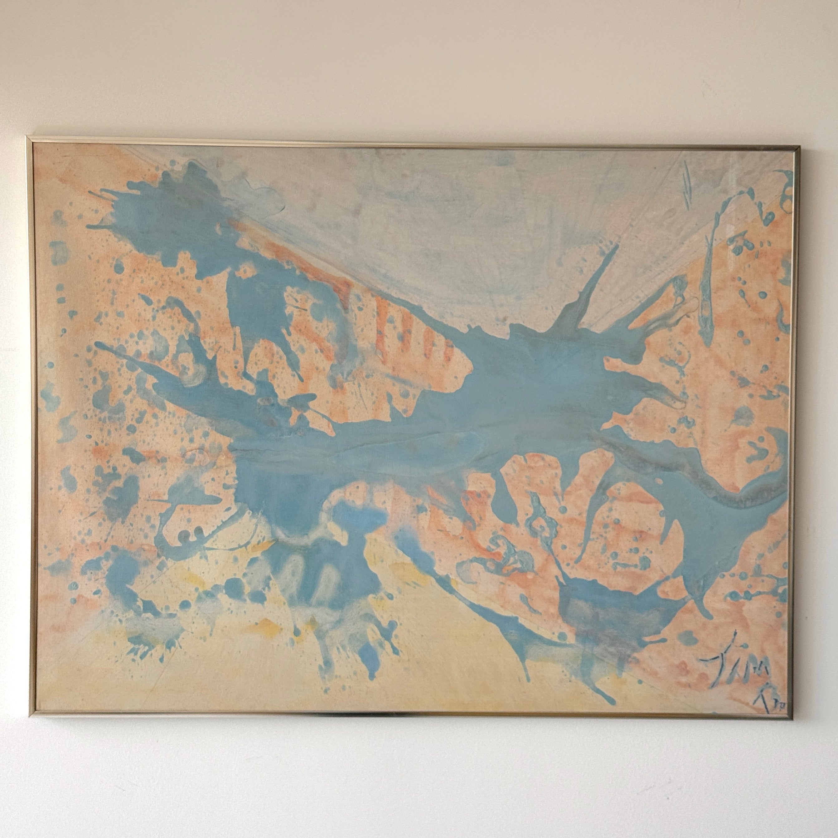 Abstract Framed Acrylic on Canvas Painting