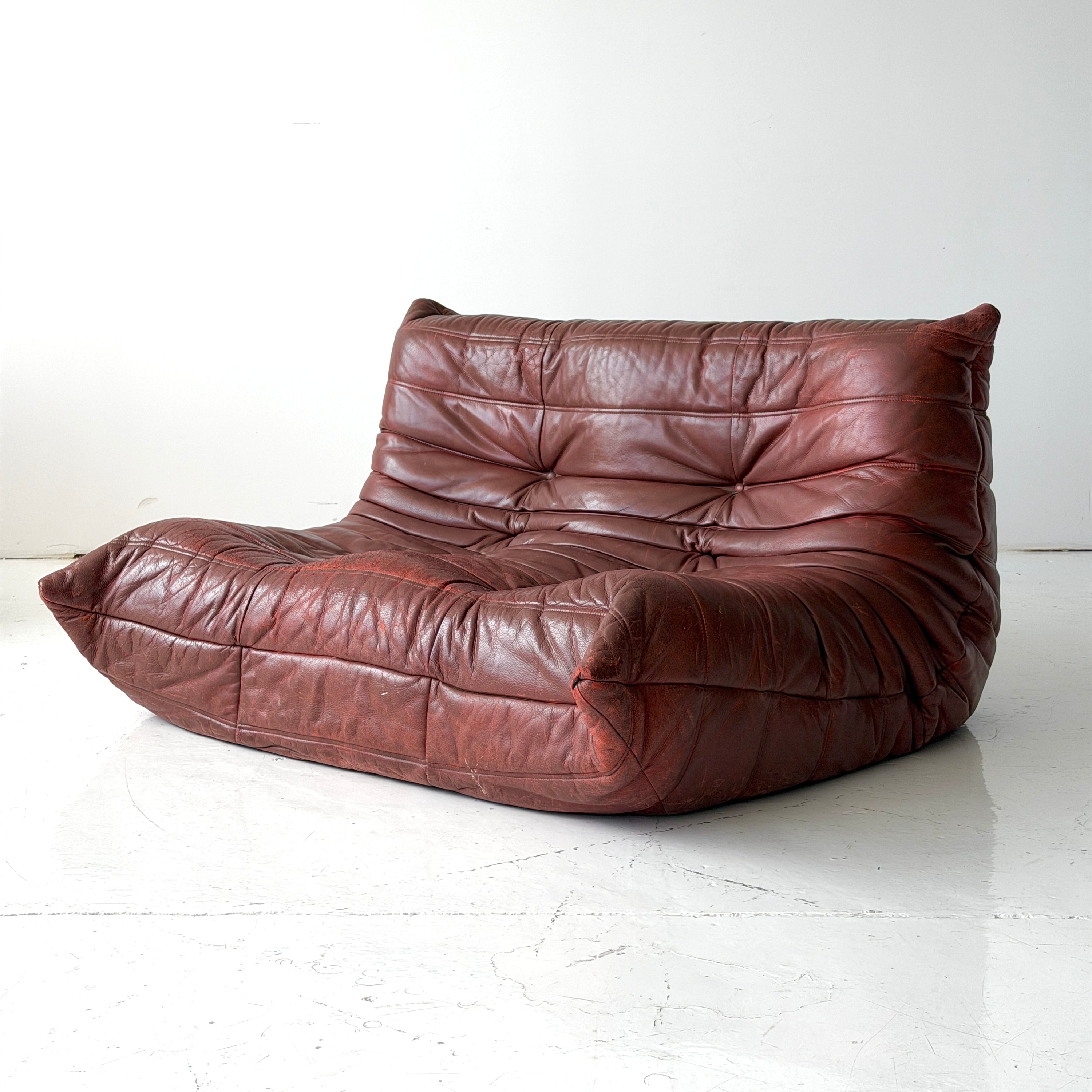 Leather Togo Loveseat by Michel Ducaroy for Ligne Roset