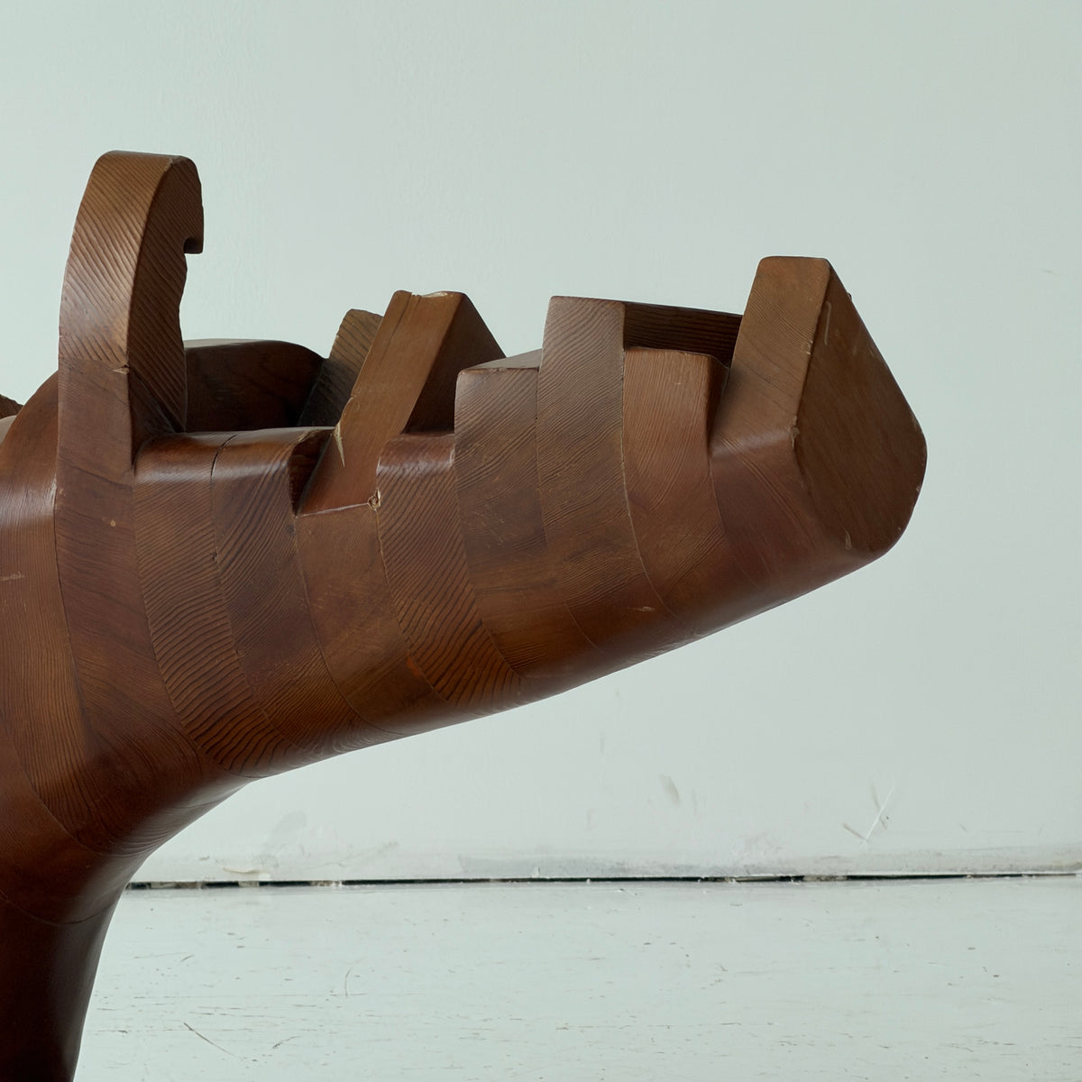Monumental Sculpted Wooden Freeform Sculpture
