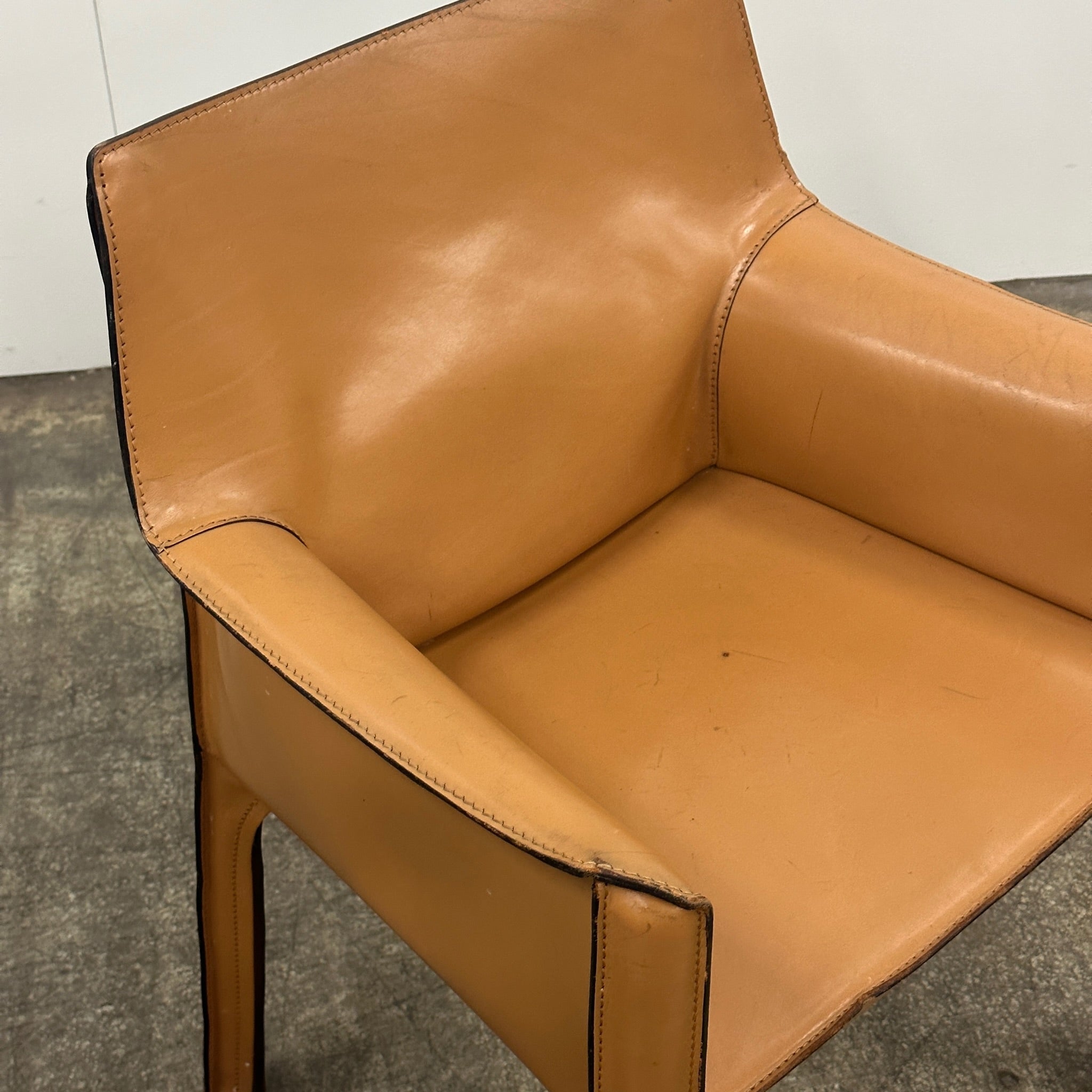 Leather Cab Chairs by Mario Bellini for Cassina