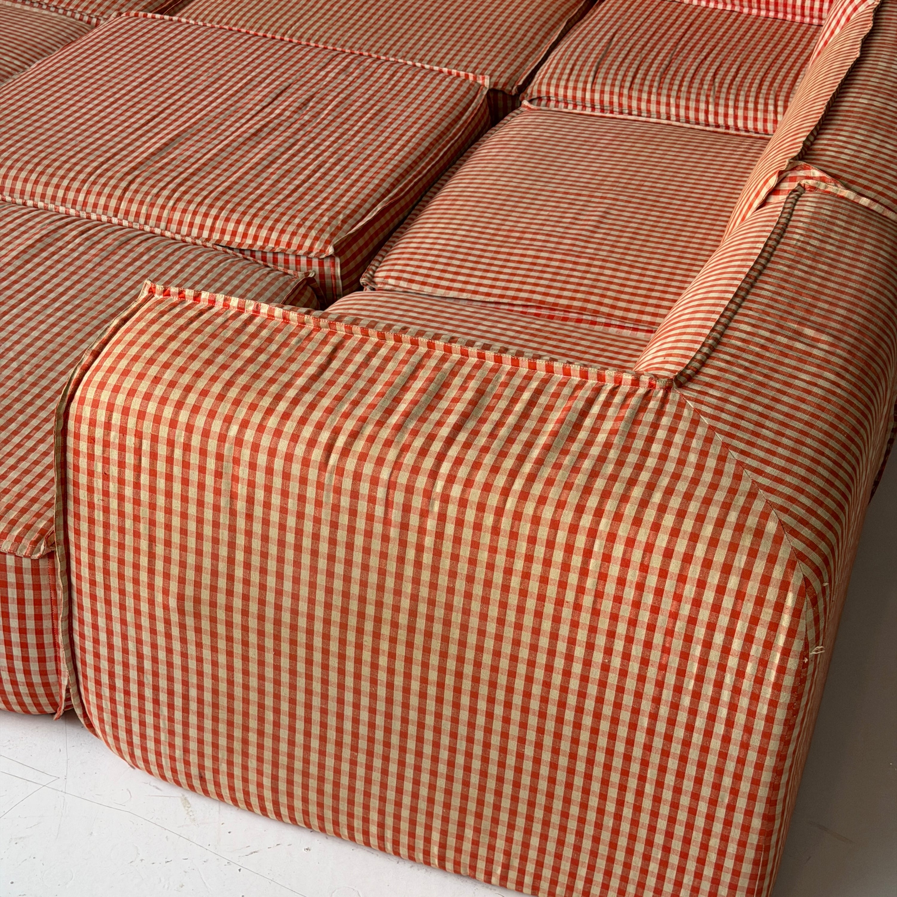 Playpen Sectional by Hans Hopfer for Roche Bobois in Gingham