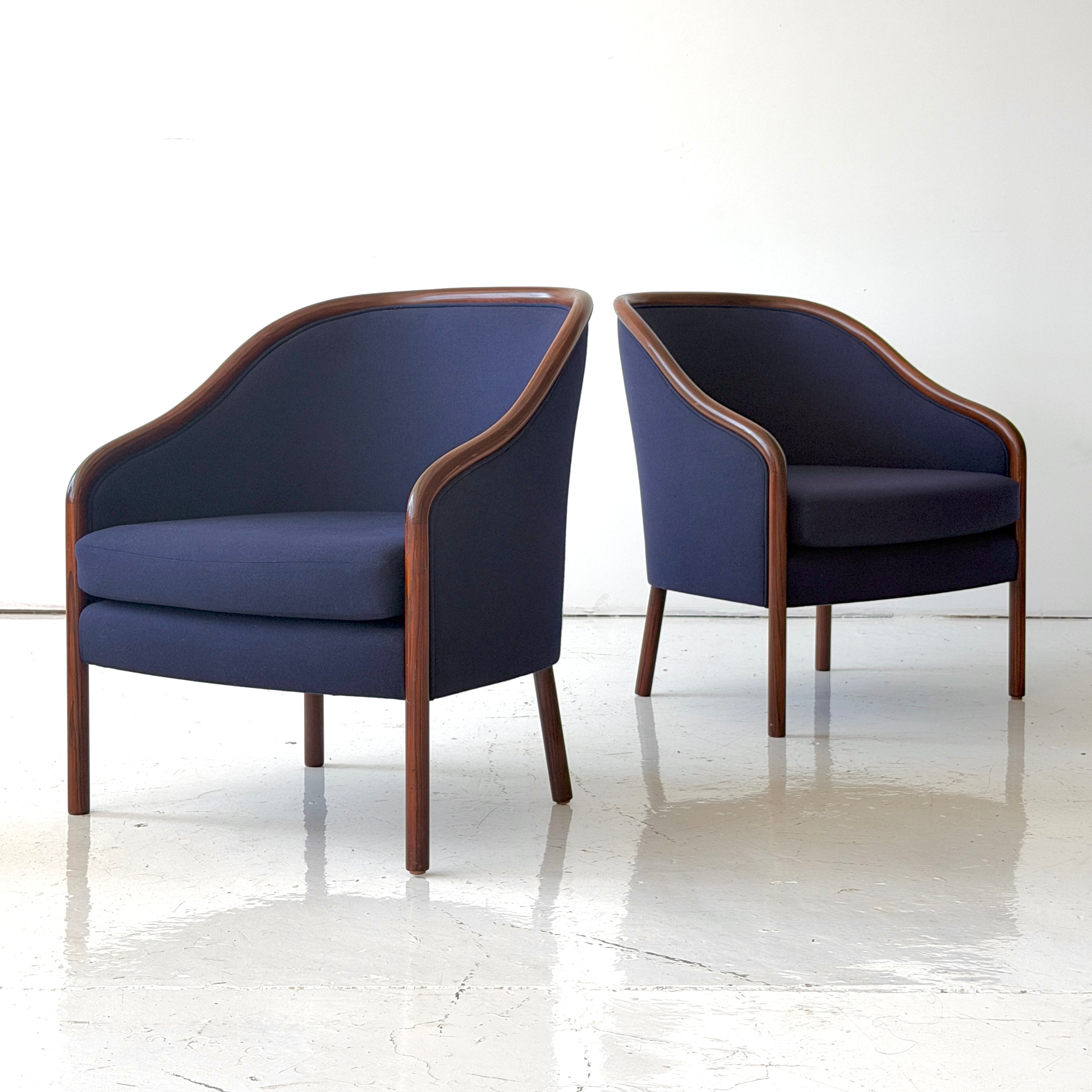 Bentwood Lounge Chairs by Ward Bennett for Brickell Associates