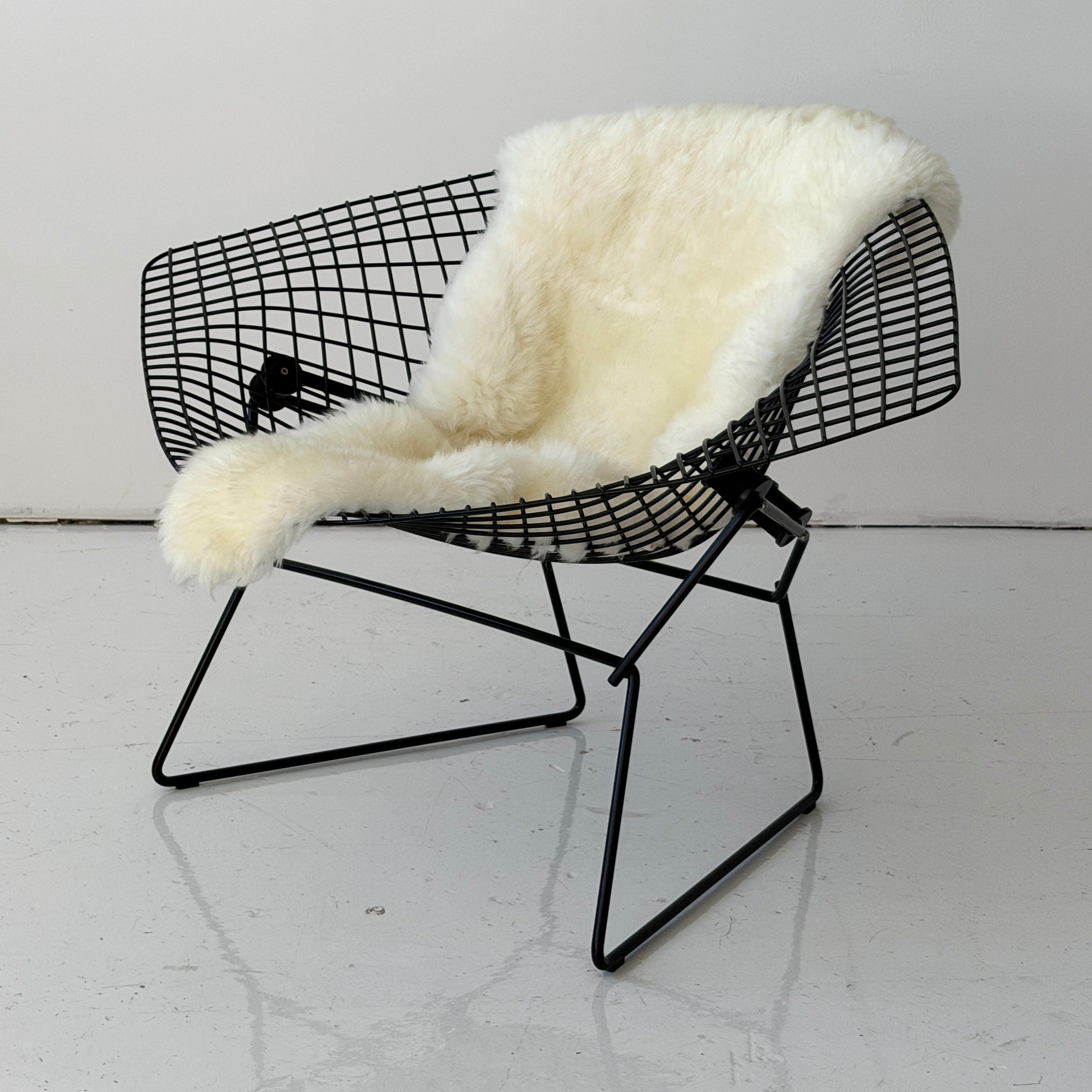 Diamond Chair w/ Sheep Pelt by Harry Bertoia for Knoll