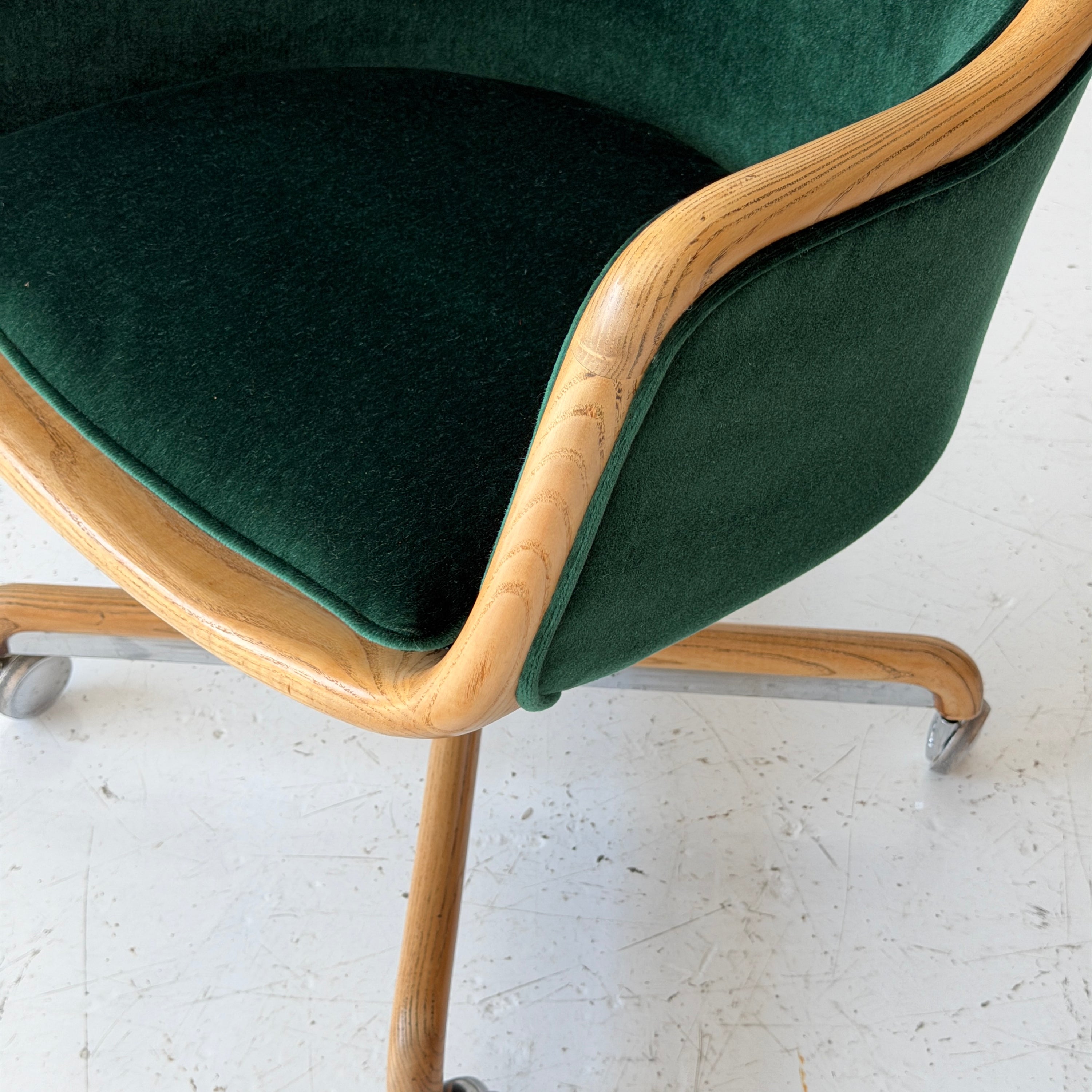 Mobius Swivel Desk Chair by Ward Bennett in Mohair