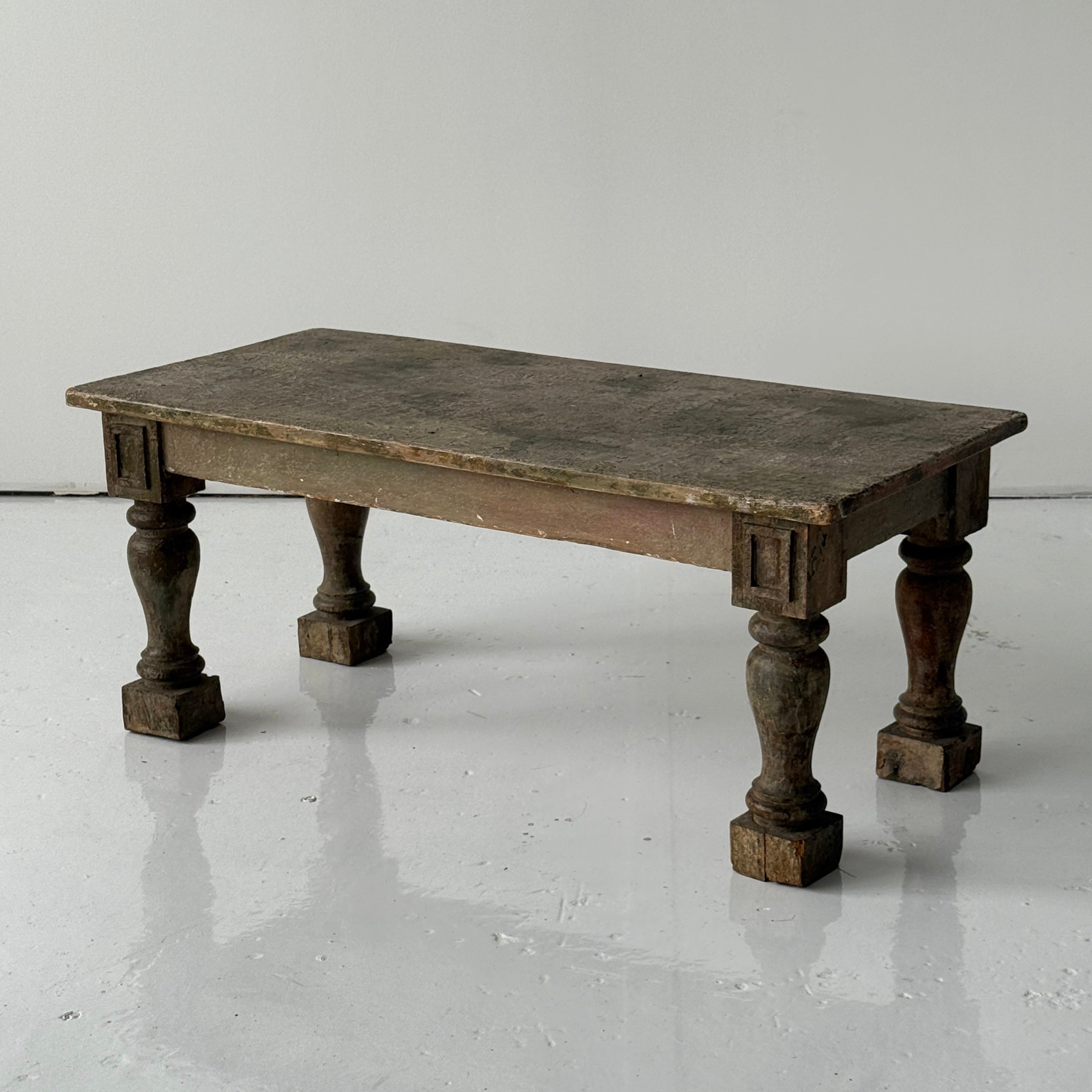 Patinated French Antique Coffee Table