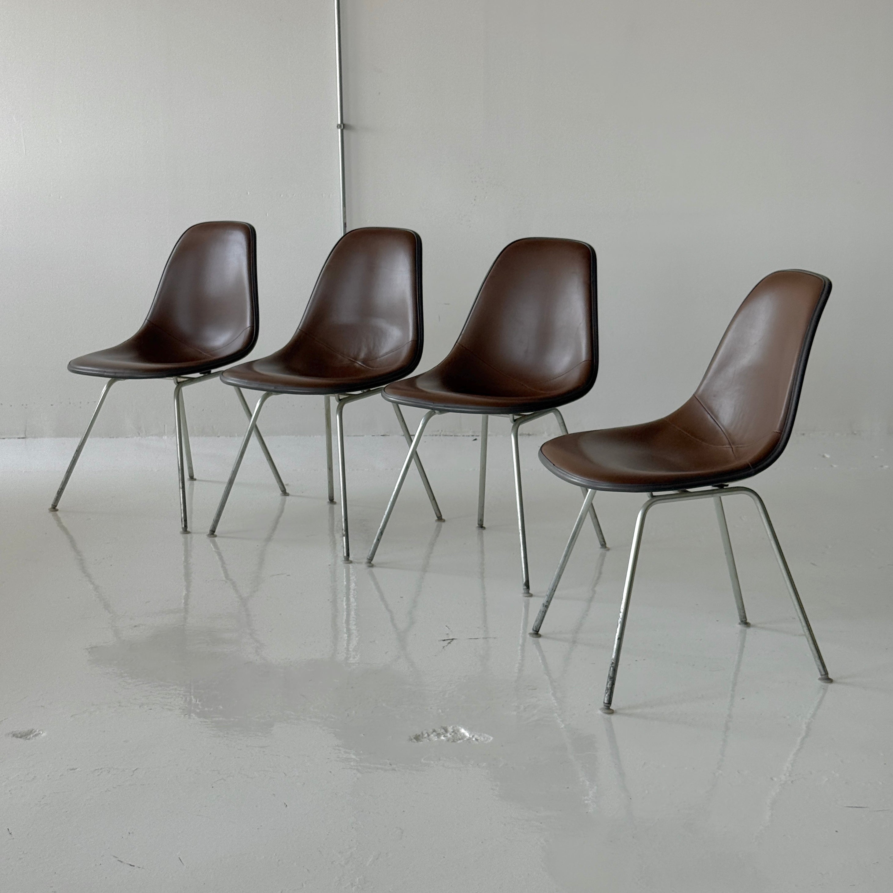 Upholstered Shell Chairs by Charles + Ray Eames for Herman Miller