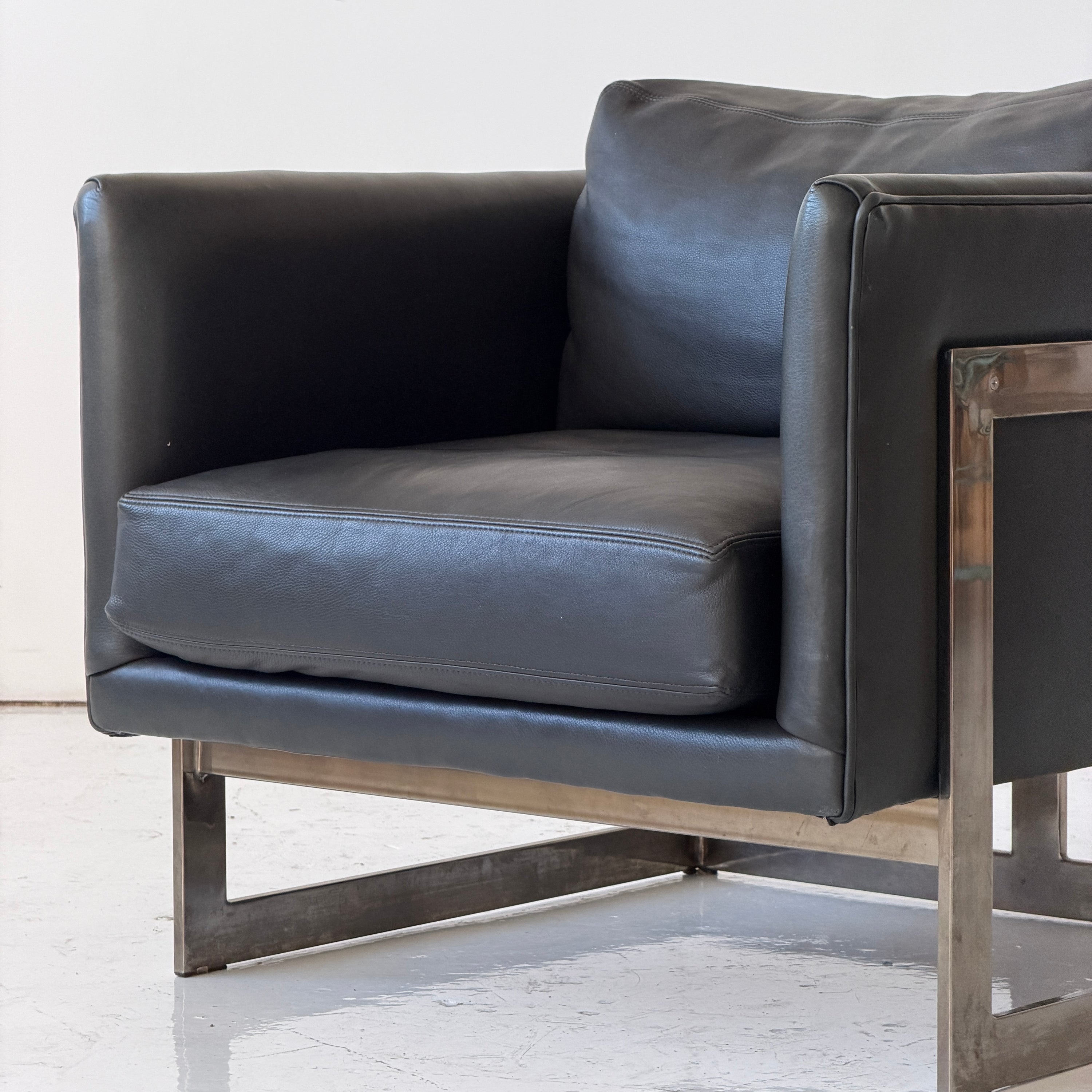 No. 989 T-Back Cube Lounge Chair by Milo Baughman for Thayer Coggin