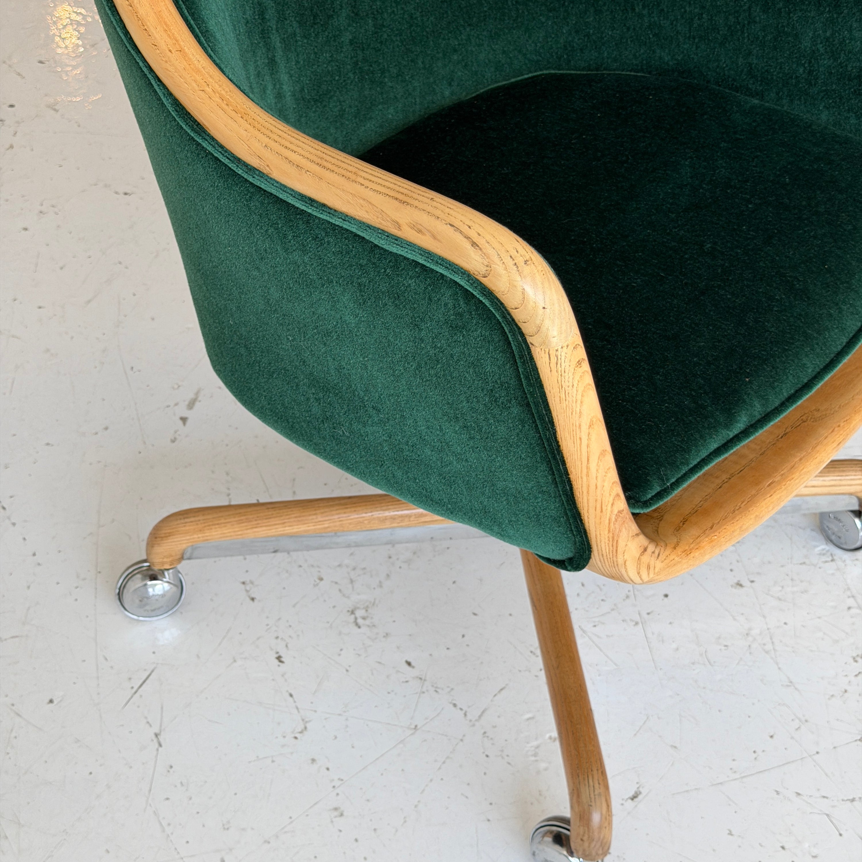 Mobius Swivel Desk Chair by Ward Bennett in Mohair