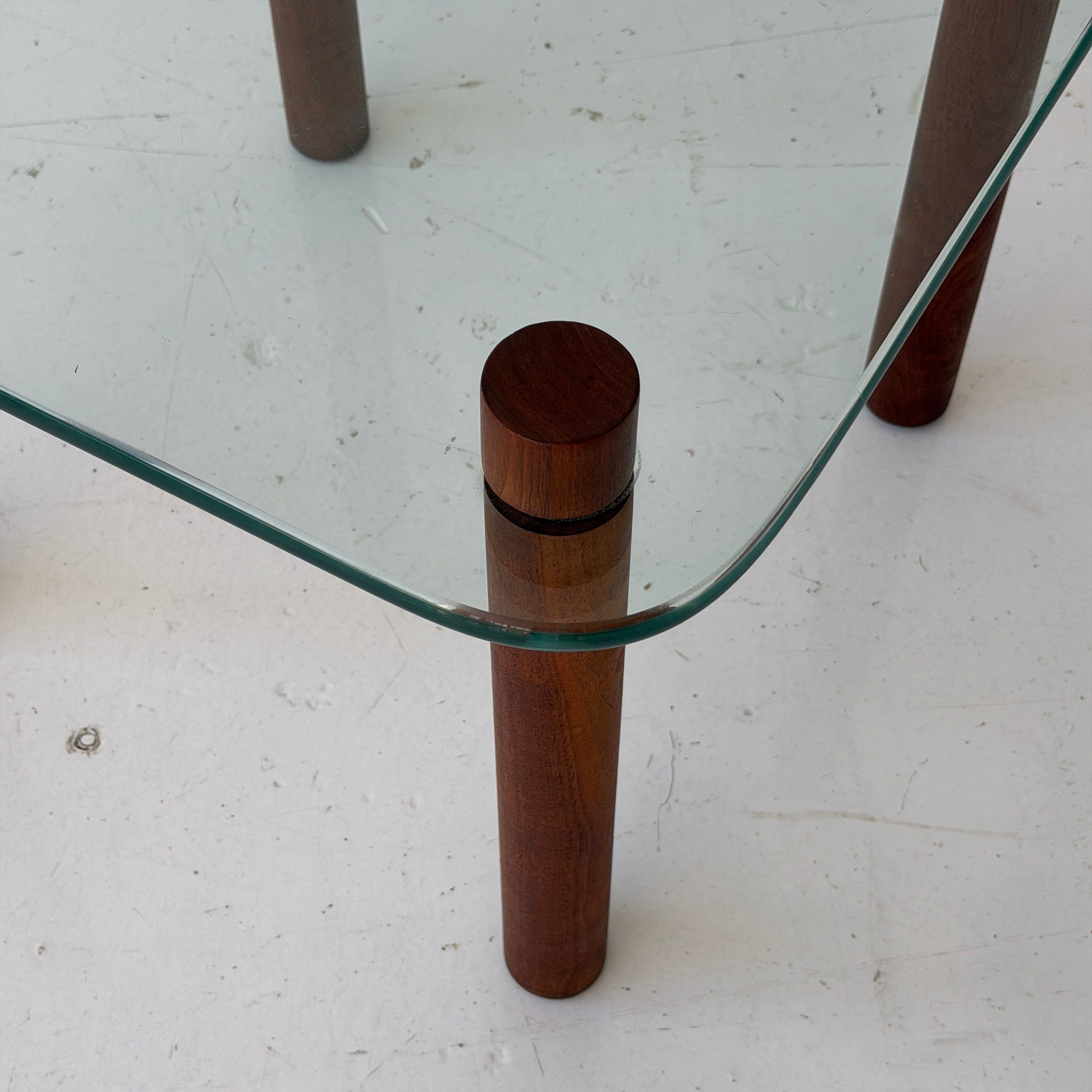 Glass + Walnut Side Table by Adrian Pearsall for Craft Associates