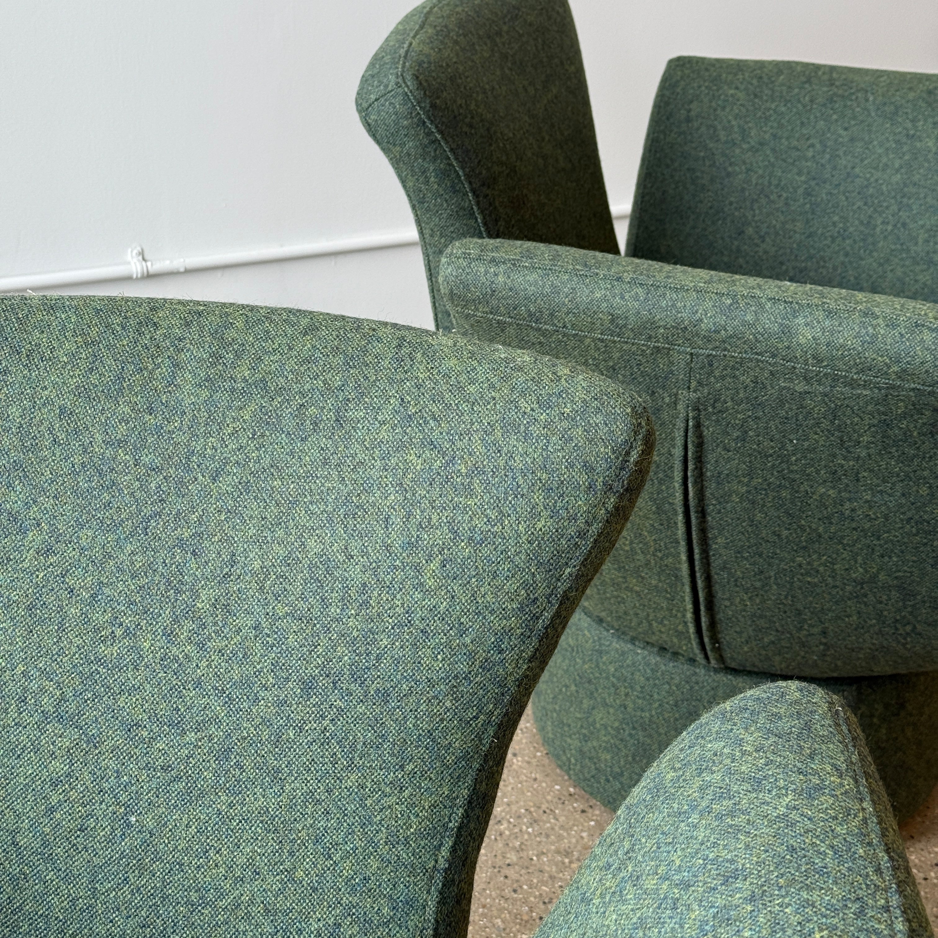 Postmodern Flower Chairs in Green Wool – spotexclamationpoint