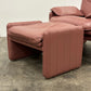 Mauve Leather Lounge Chair/Ottoman