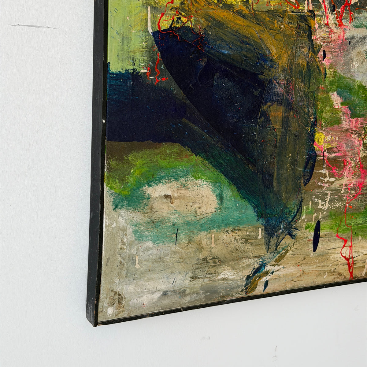 Abstract Acrylic on Canvas Painting Signed Estelle