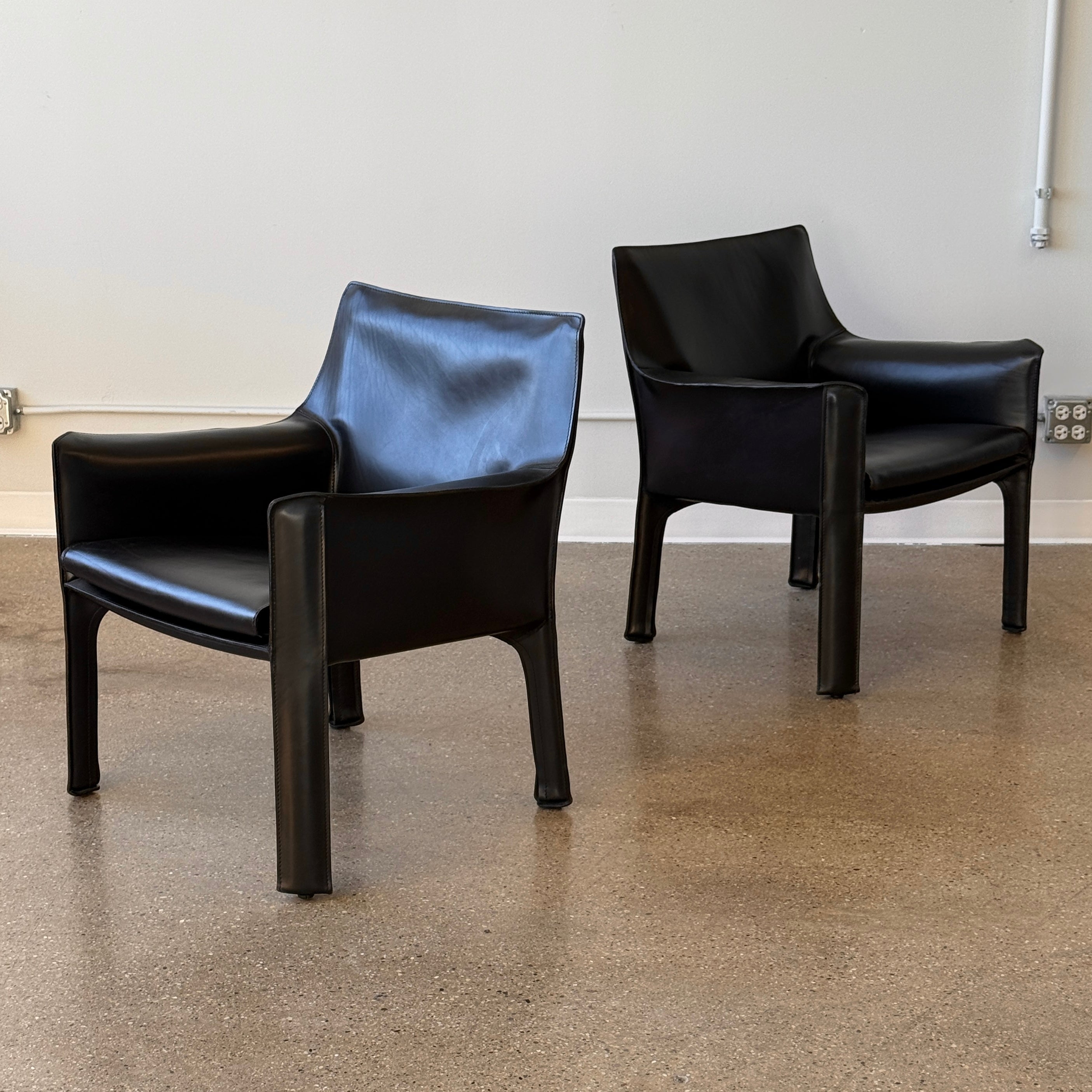 Model 414 Cab Lounge Chairs by Mario Bellini for Cassina