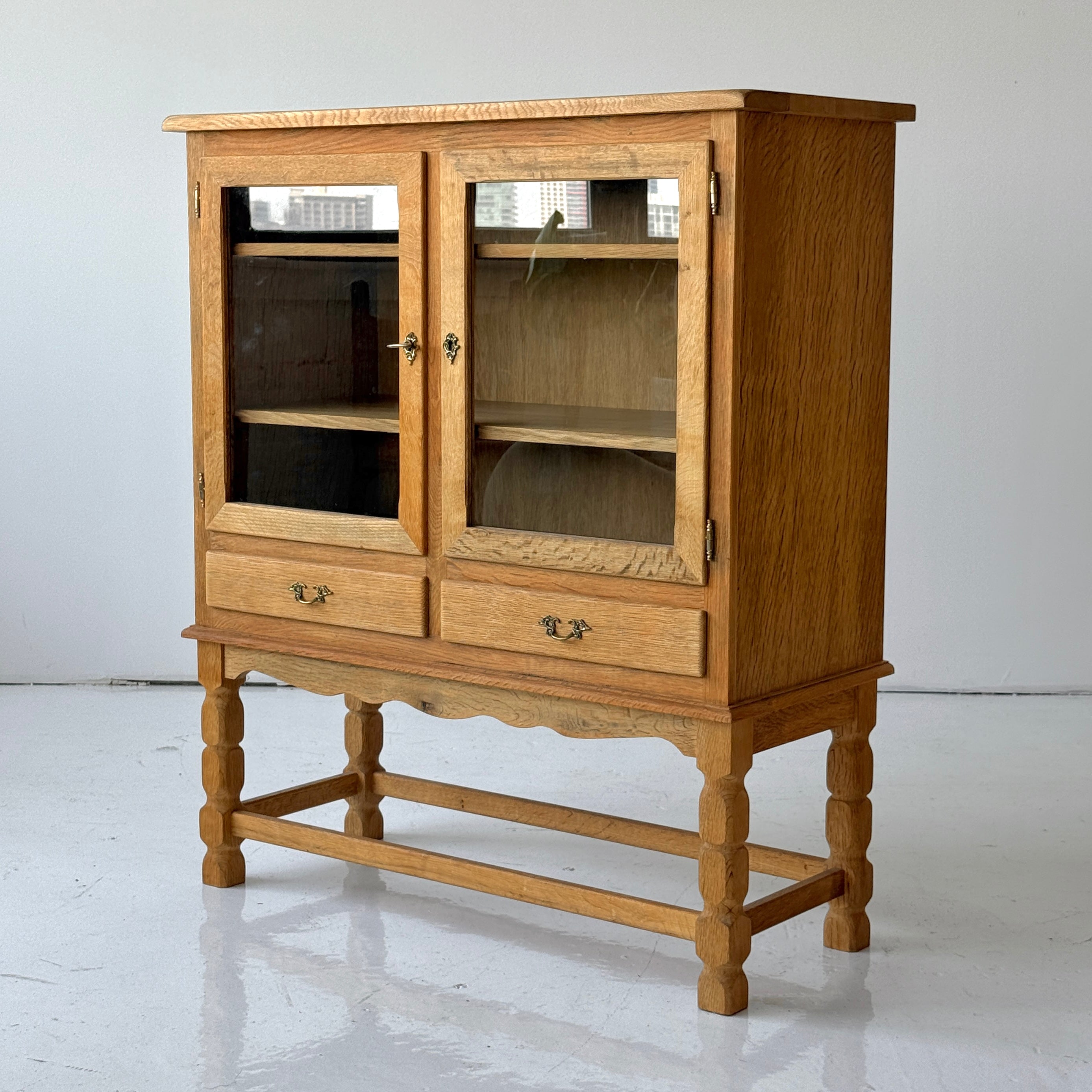 Kjaernulf Style Carved Oak Cabinet