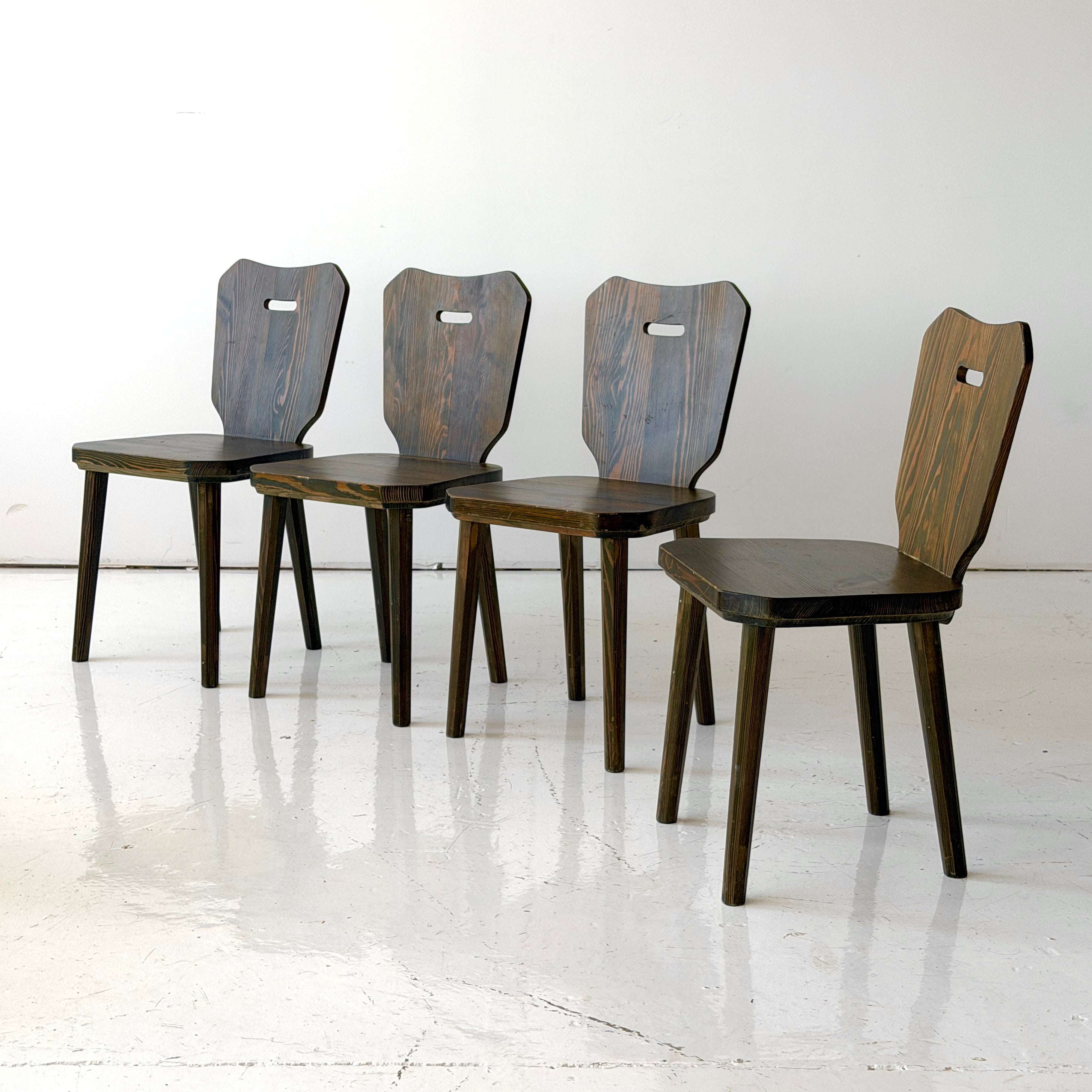 Green Pine Dining Chairs by Goran Malmvall