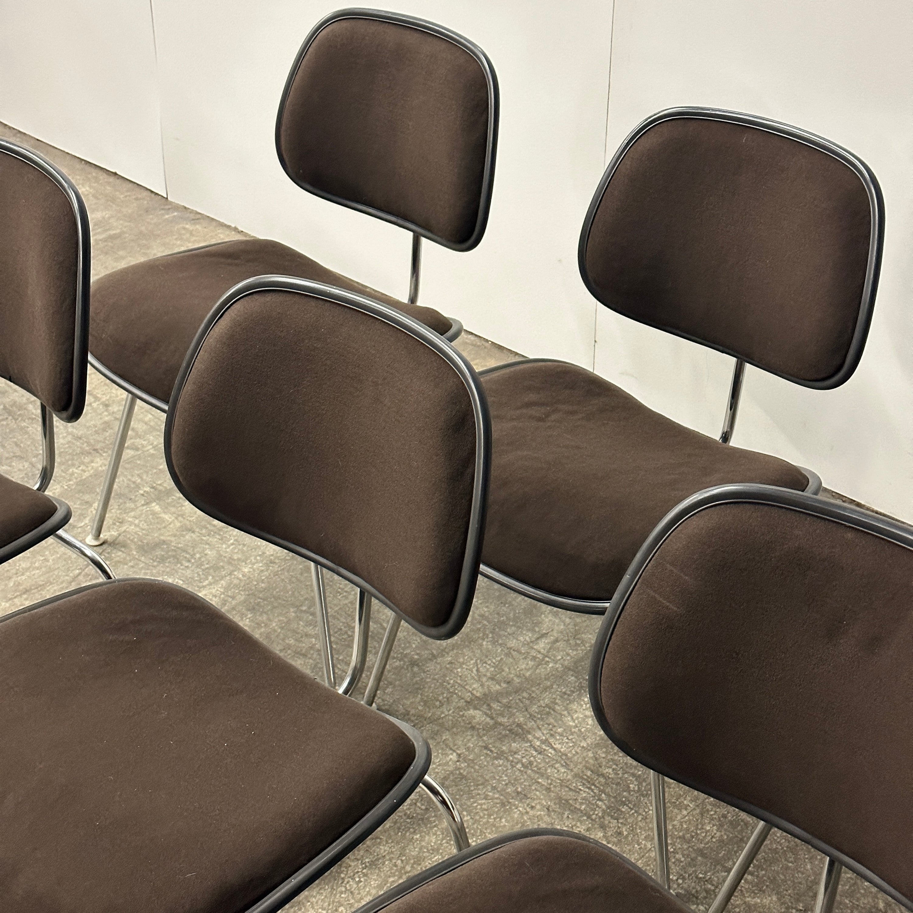 Set of Six Upholstered DCM Chairs by Charles & Ray Eames for Herman Miller