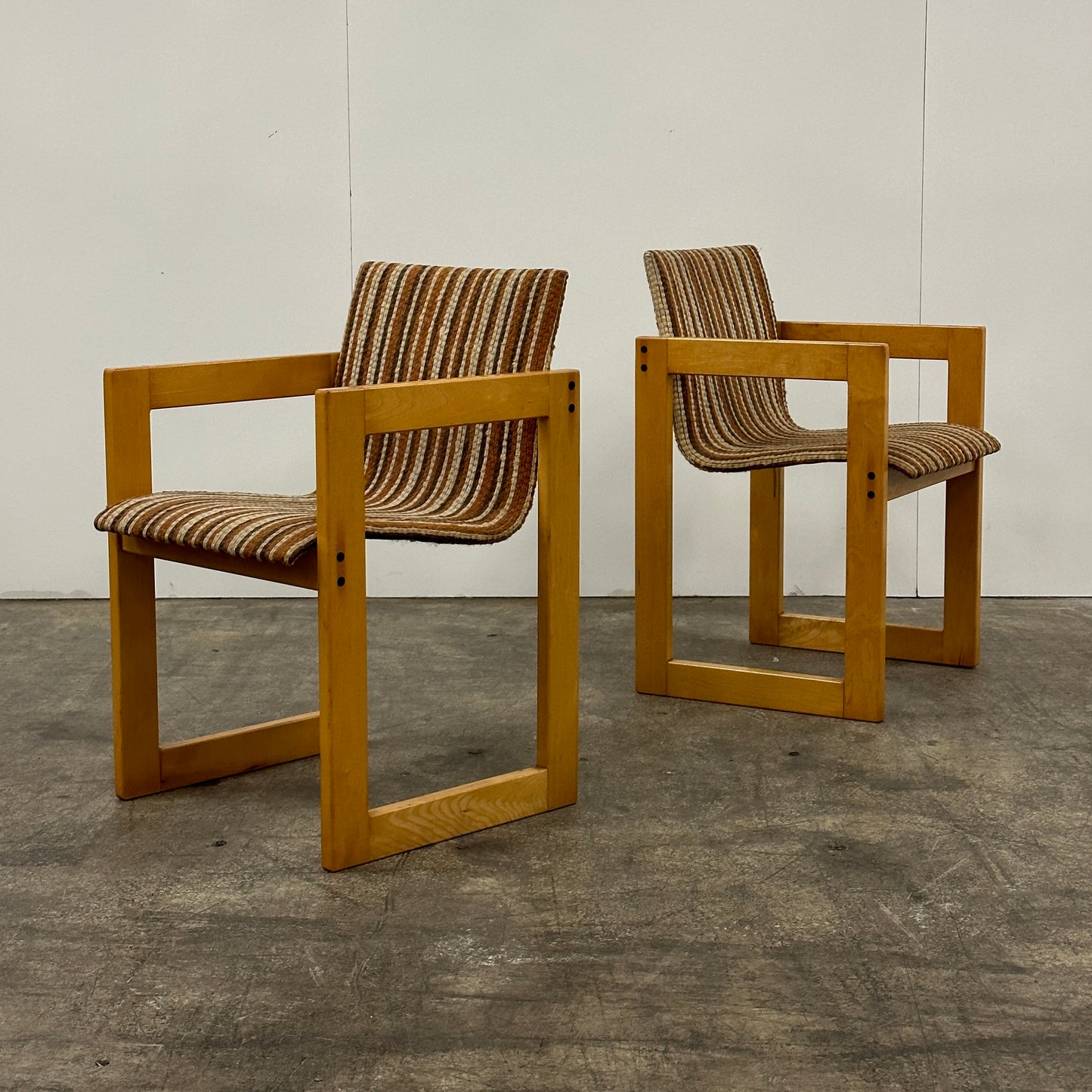 Mid Century Wooden Upright Chairs