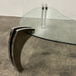 Chrome + Glass Boomerang Coffee Table