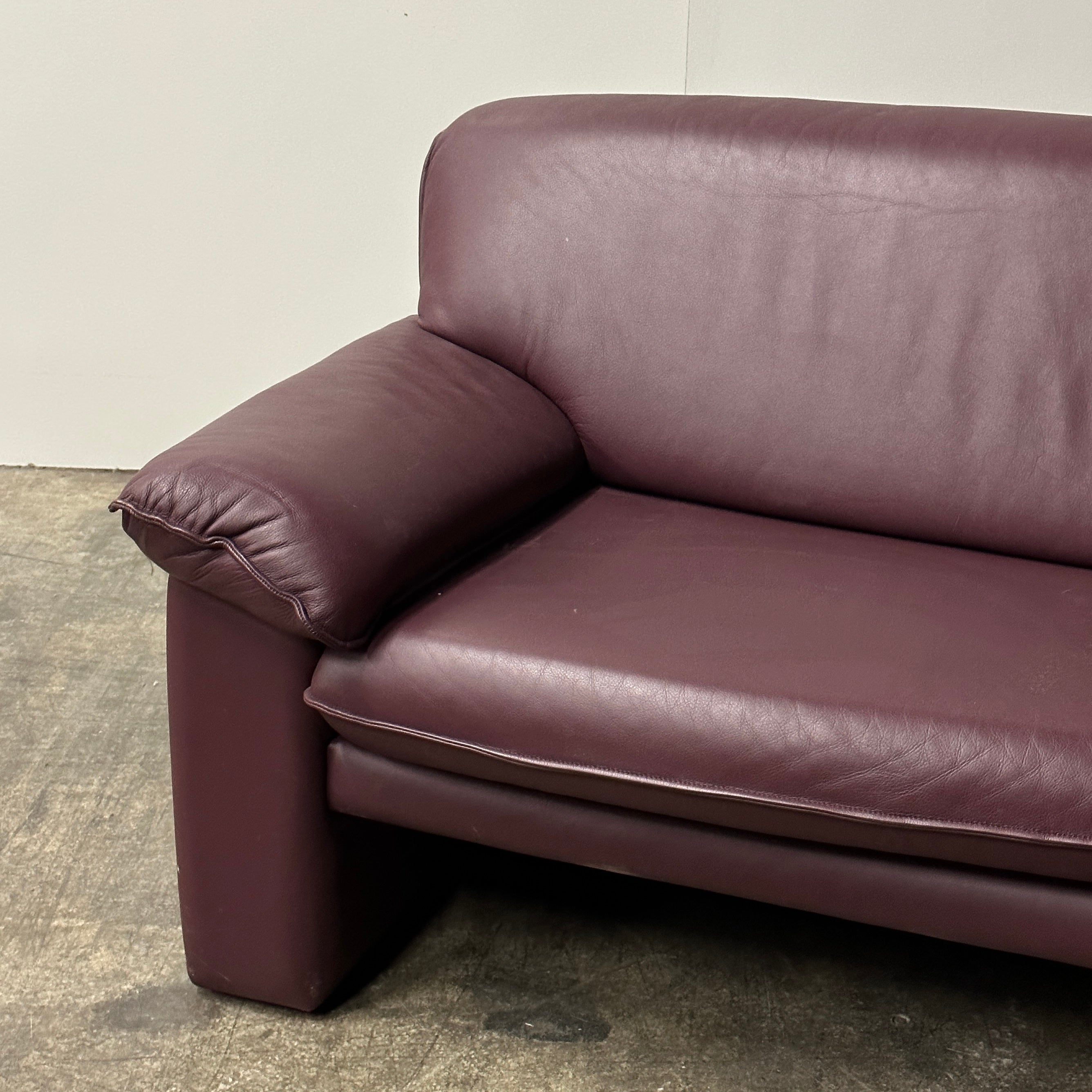 Plum Leather Sofa by Brayton International