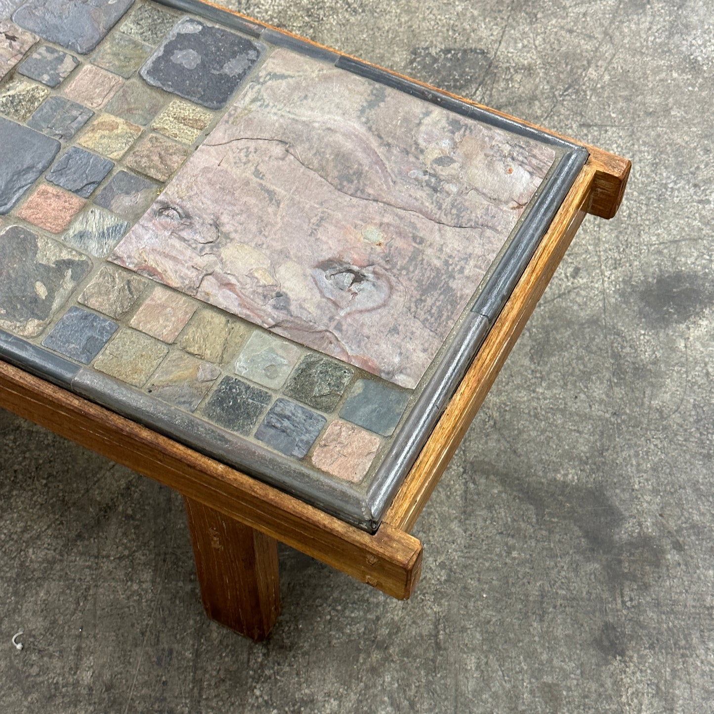 Brutalist Primitive Mosaic Stone Coffee Table