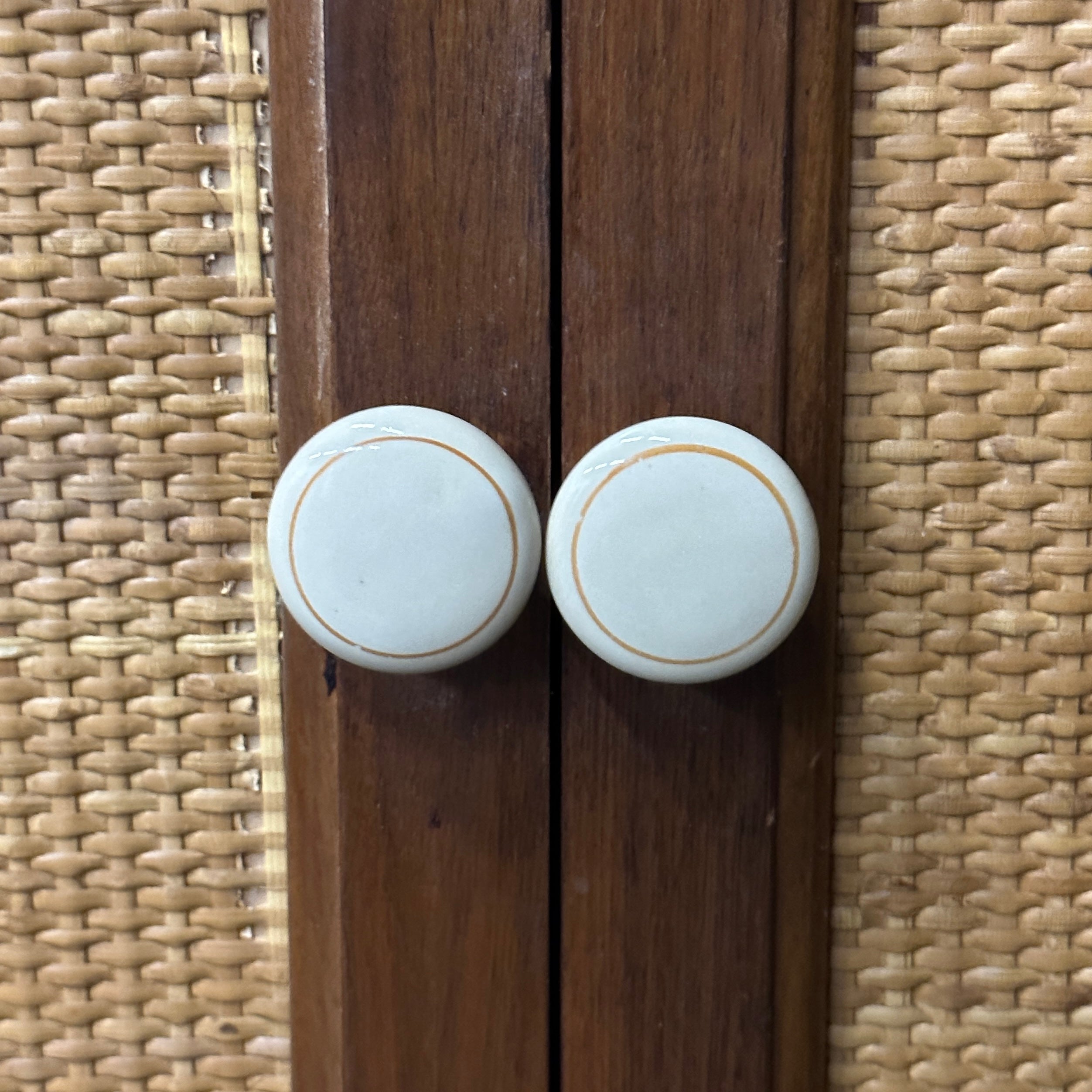 Vintage Walnut and Cane Dresser by Lane