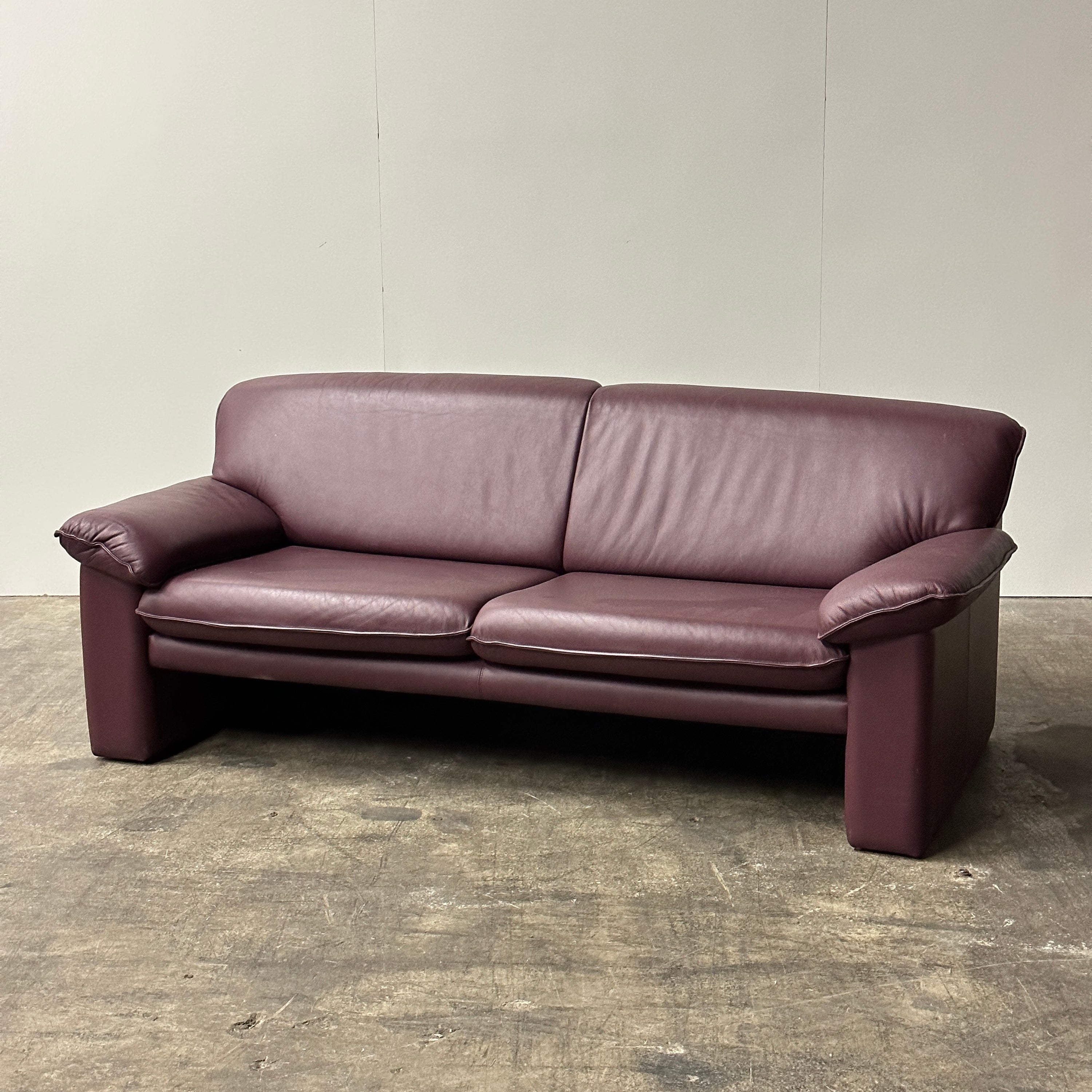 Plum Leather Sofa by Brayton International