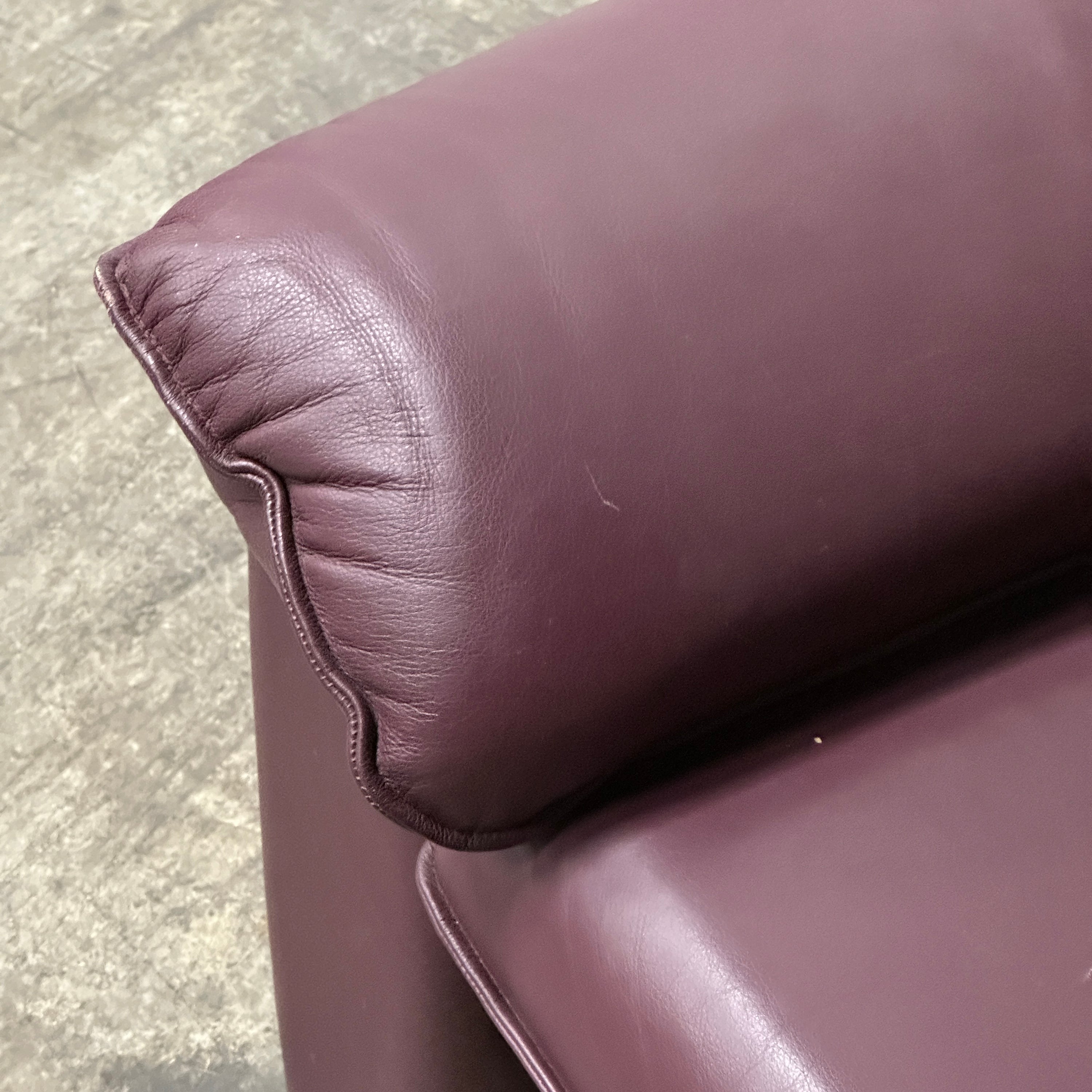 Plum Leather Sofa by Brayton International