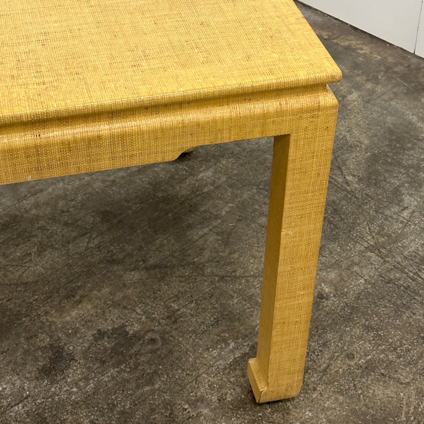 Grasscloth Parsons Style Dining Table