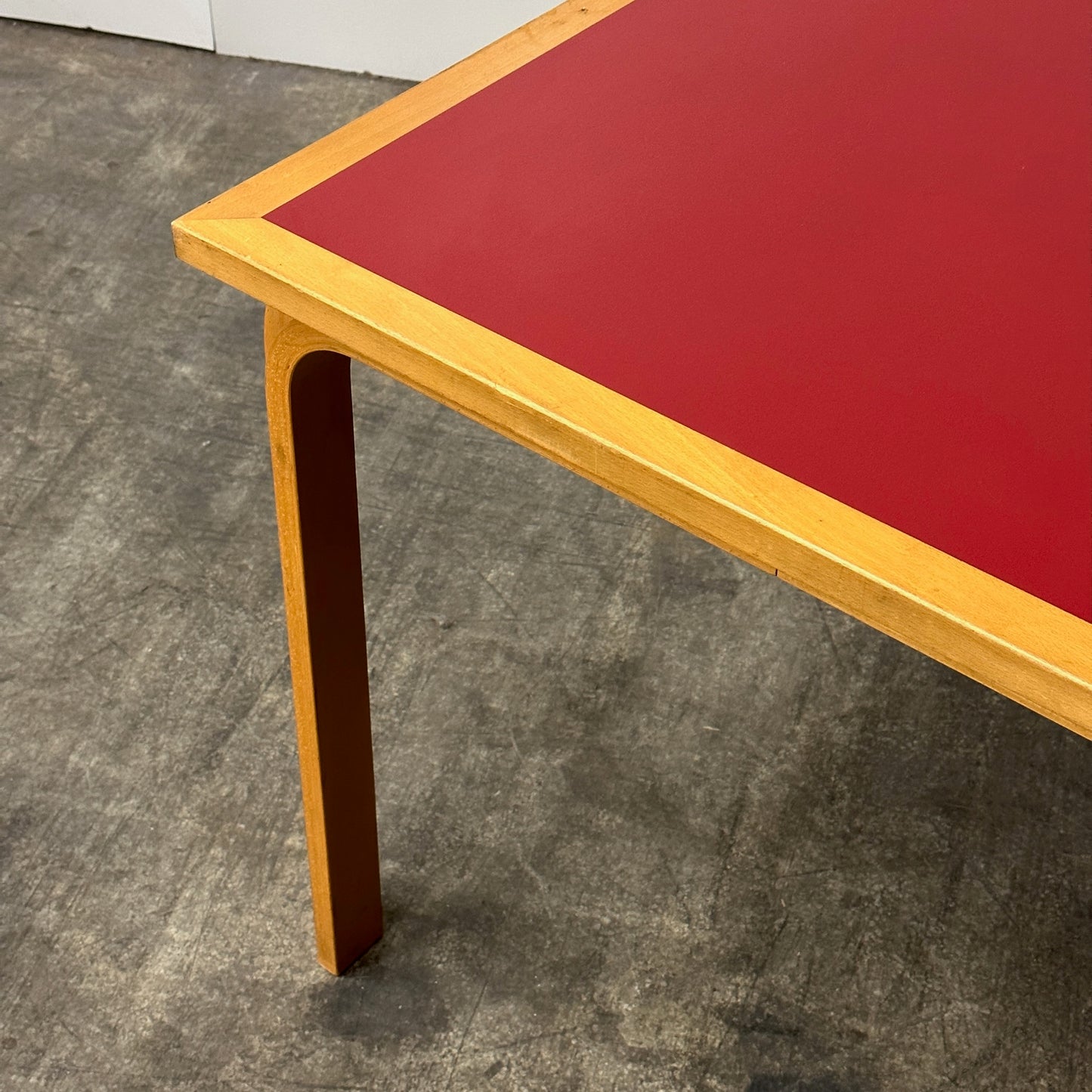 Square Red Table by Rud Thygesen and Johnny Sørensen for Magnus Olesen