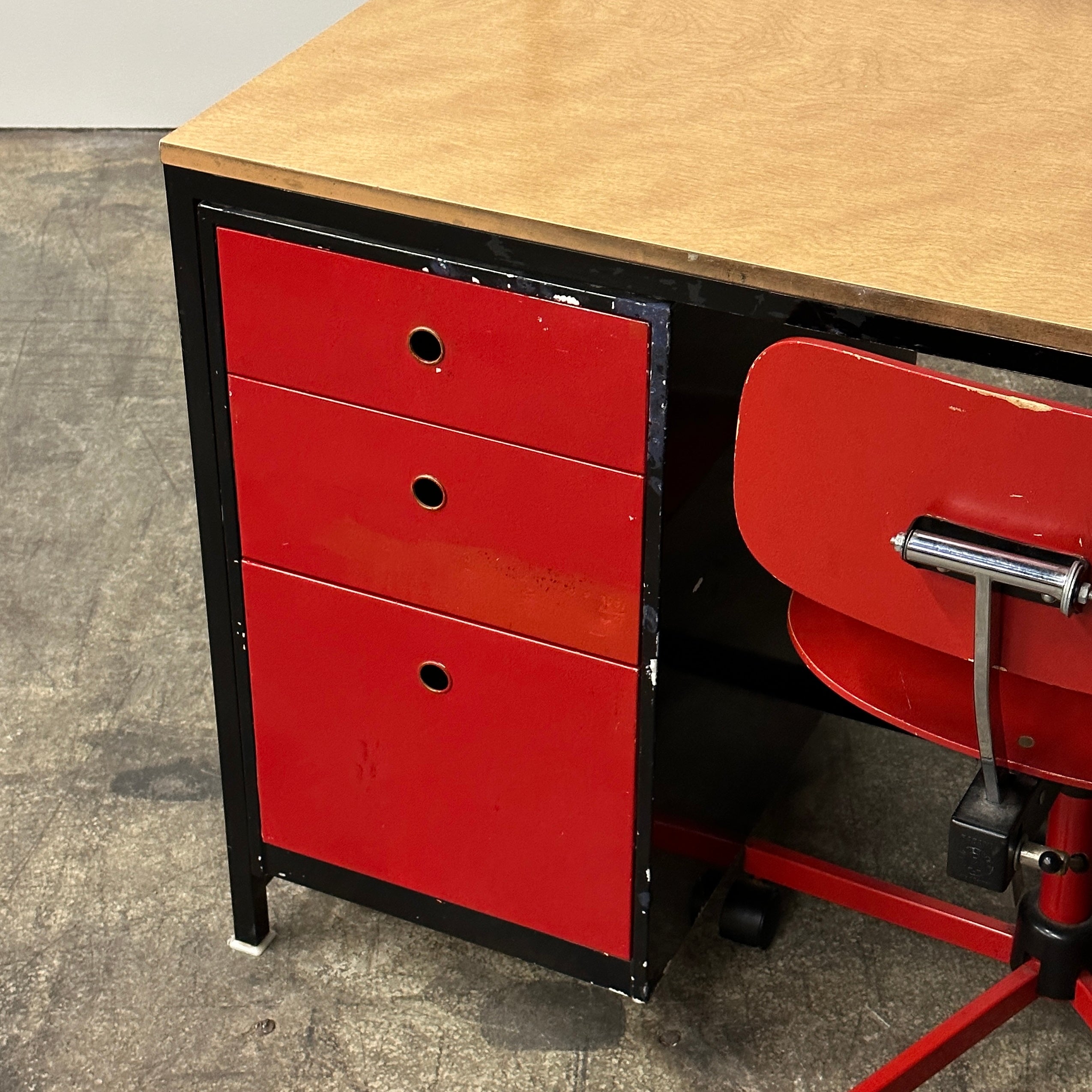 Industrial Desk + Drafting Chair