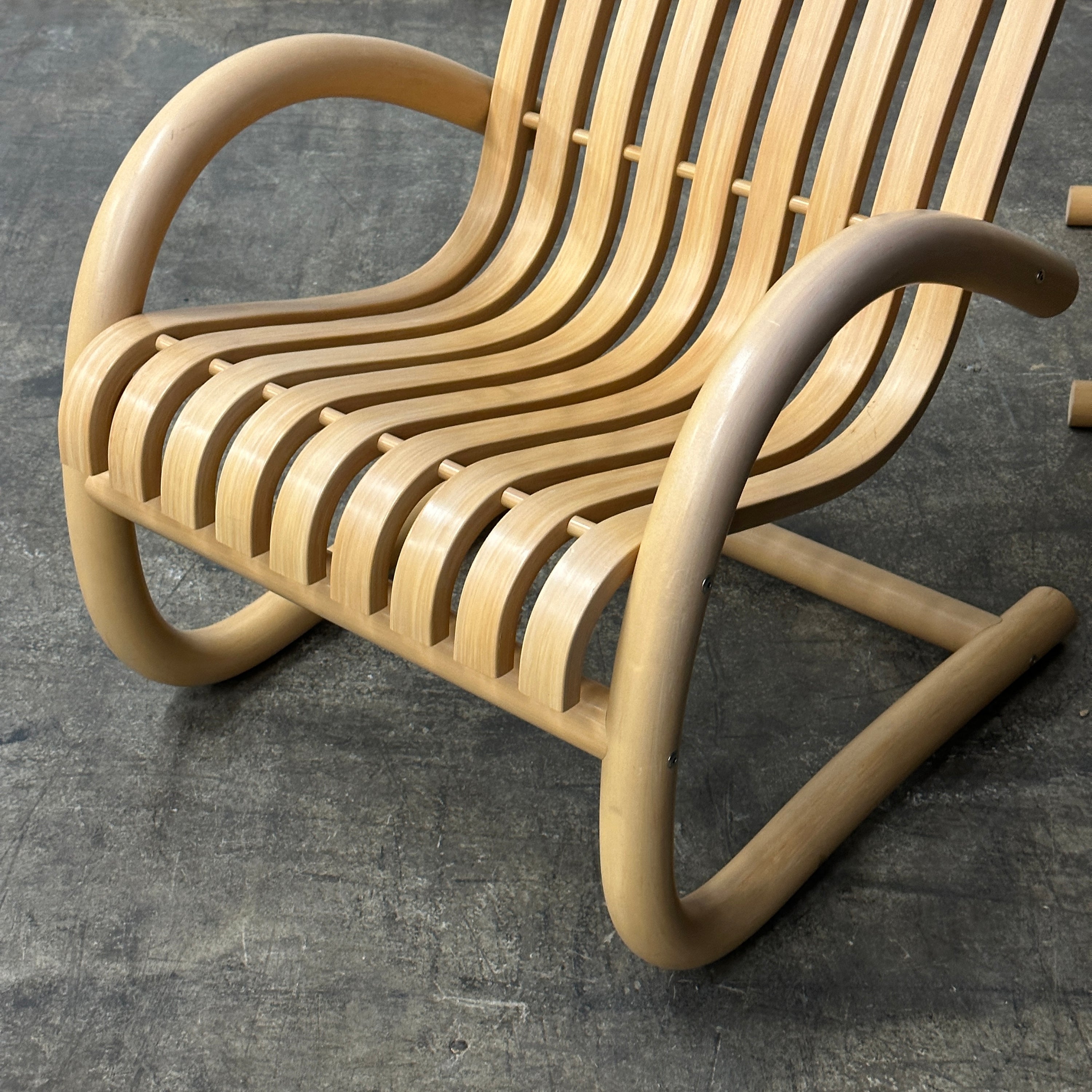 Sculptural Bentwood Cantilevered Lounge Chairs