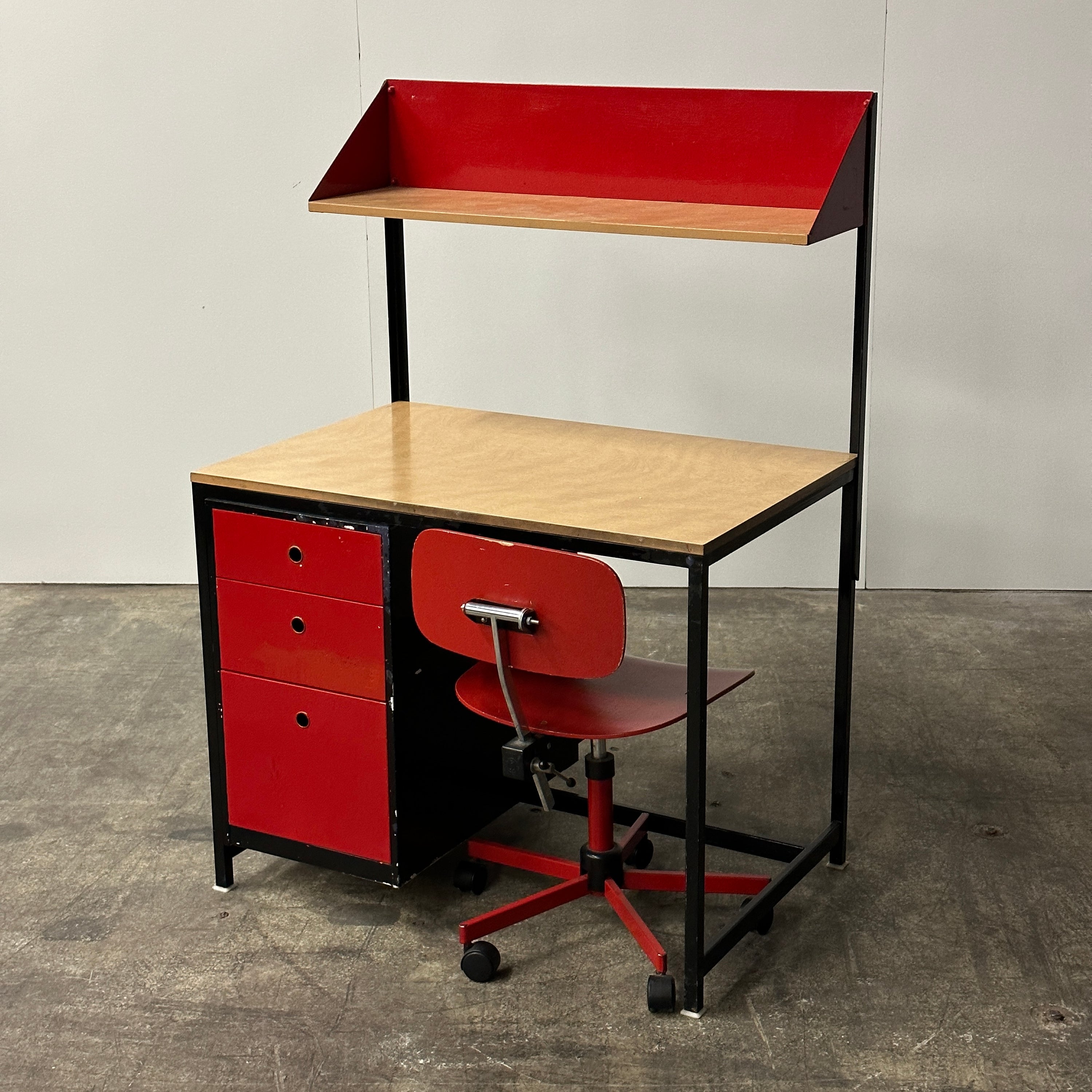 Industrial Desk + Drafting Chair