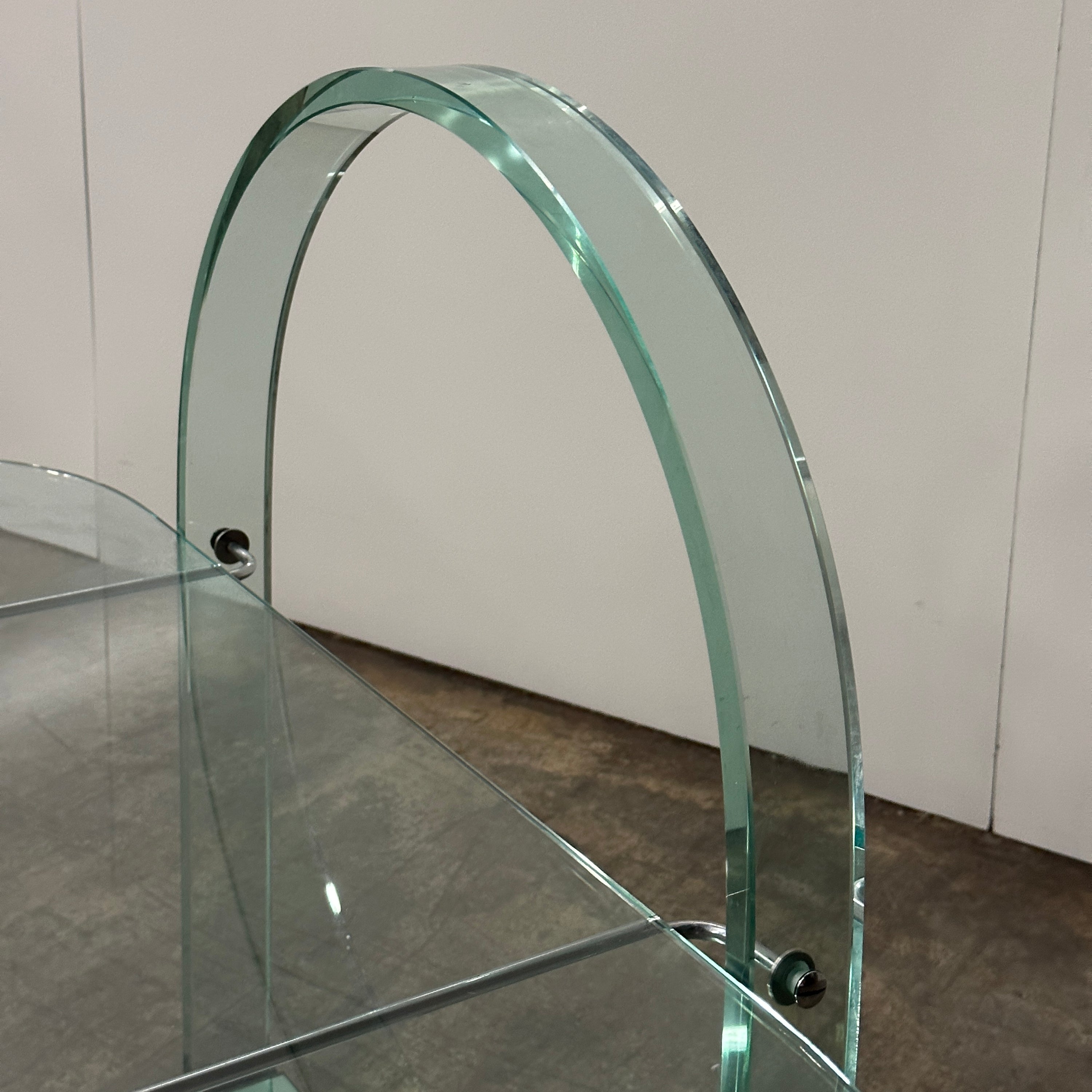 Glass + Mirror Bar Cart Trolley by Fiam