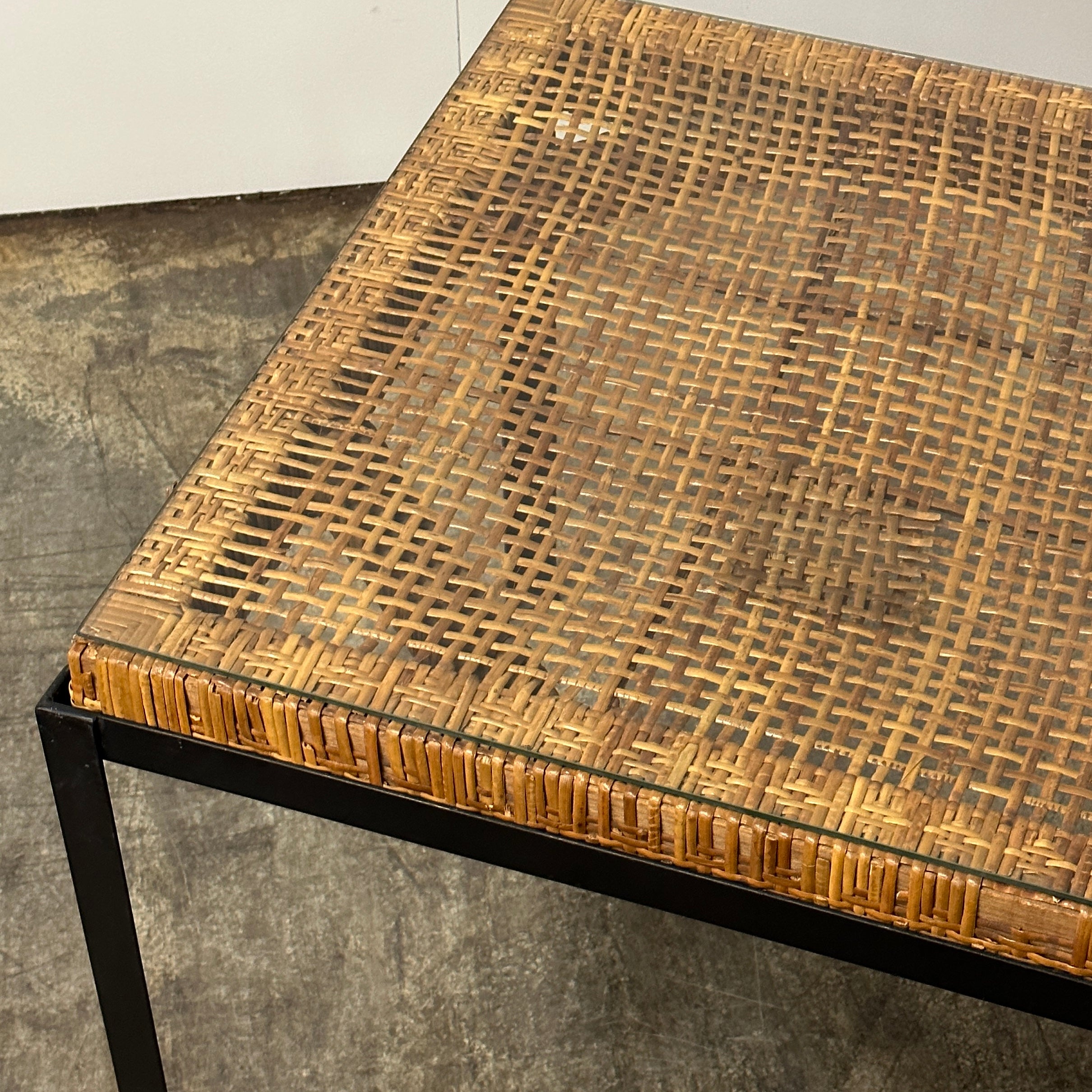 Vintage Rattan Dining Table/Desk by Danny Ho Fong for Tropi-Cal