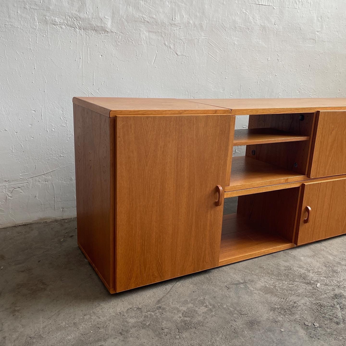 Danish Teak Two Piece Media Cabinet/Credenza