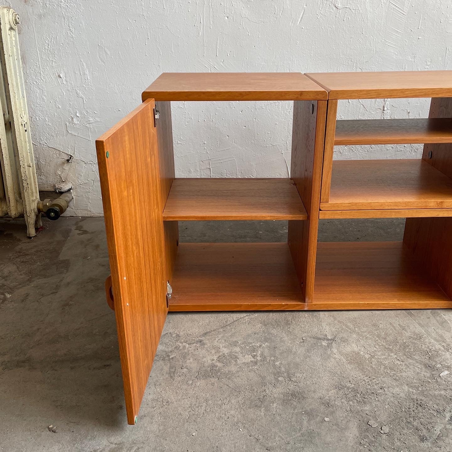 Danish Teak Two Piece Media Cabinet/Credenza