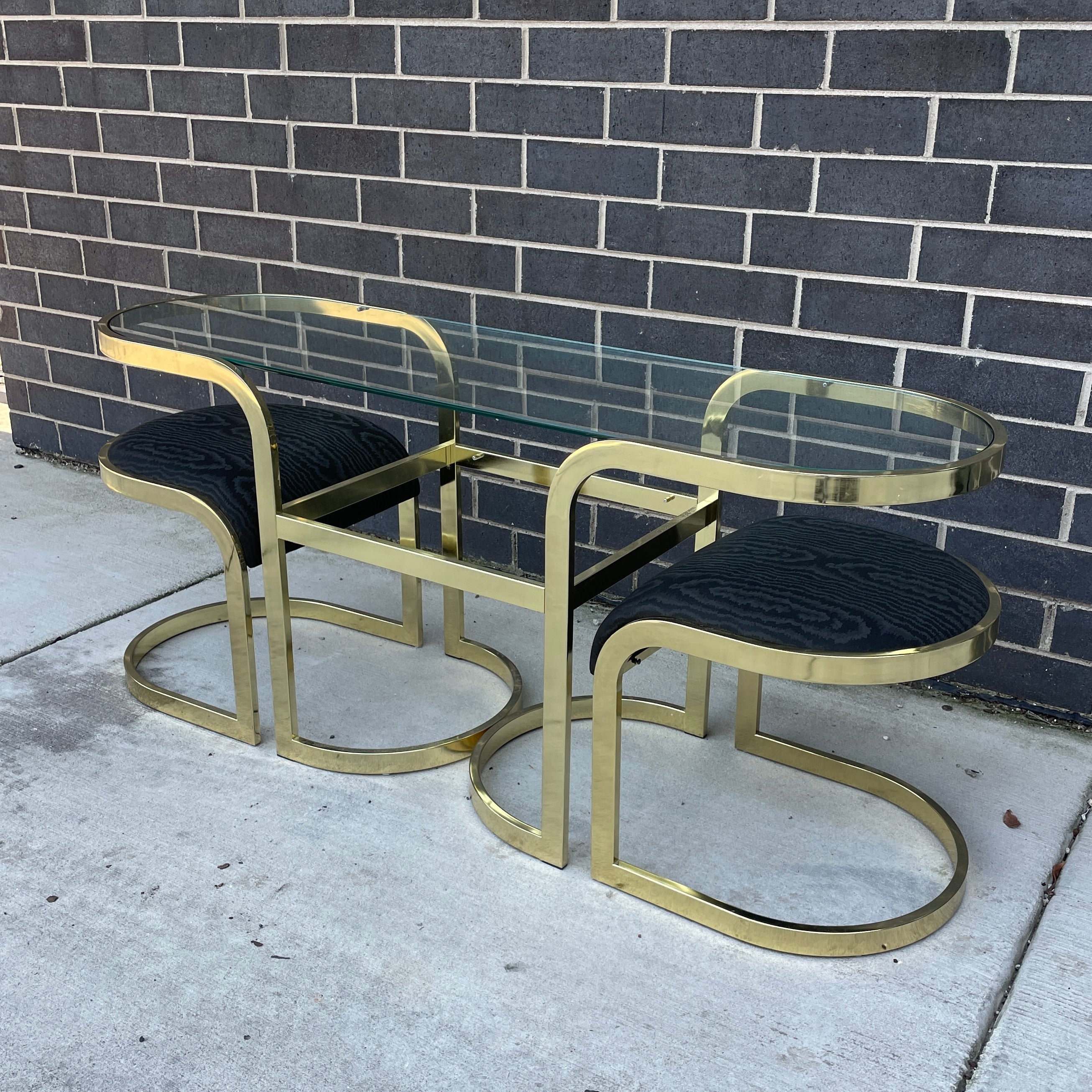 Brass + Glass Dining Set by Design Institute of America