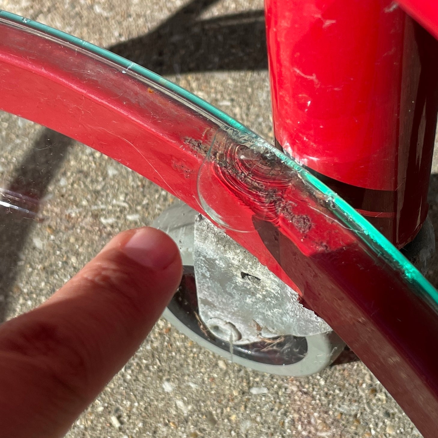 Red Metal Tubular Trolley/Bar Cart