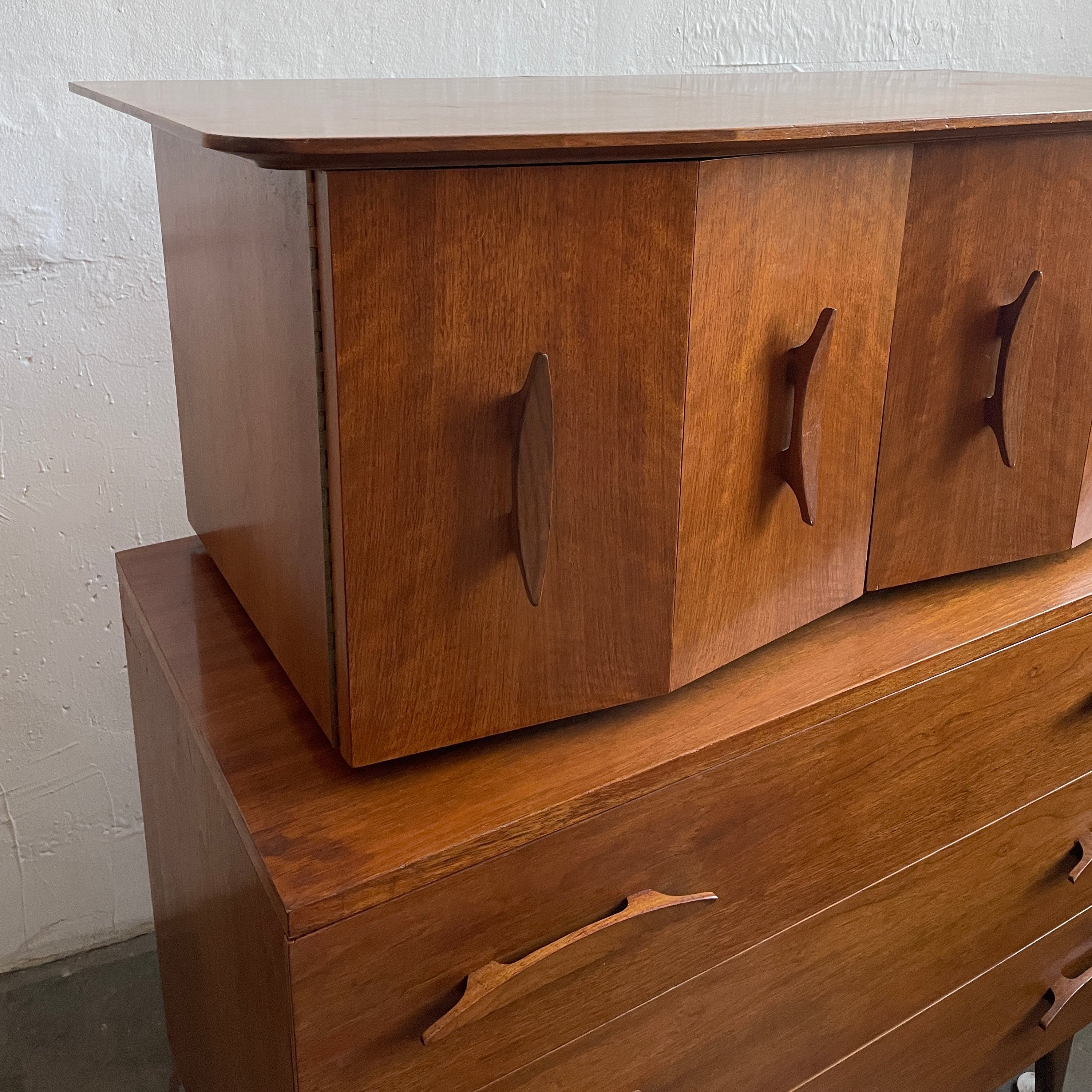 Danish Walnut Tallboy Dresser