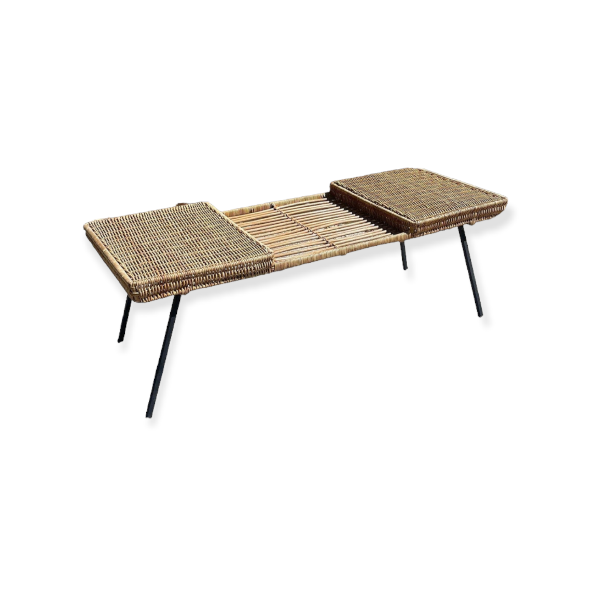 Iron + Rattan Coffee Table